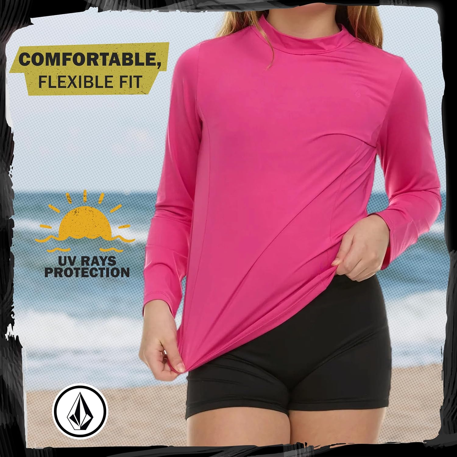 Volcom Girls Rash Guard for Girls Long Sleeve Swim Shirt SPF50+