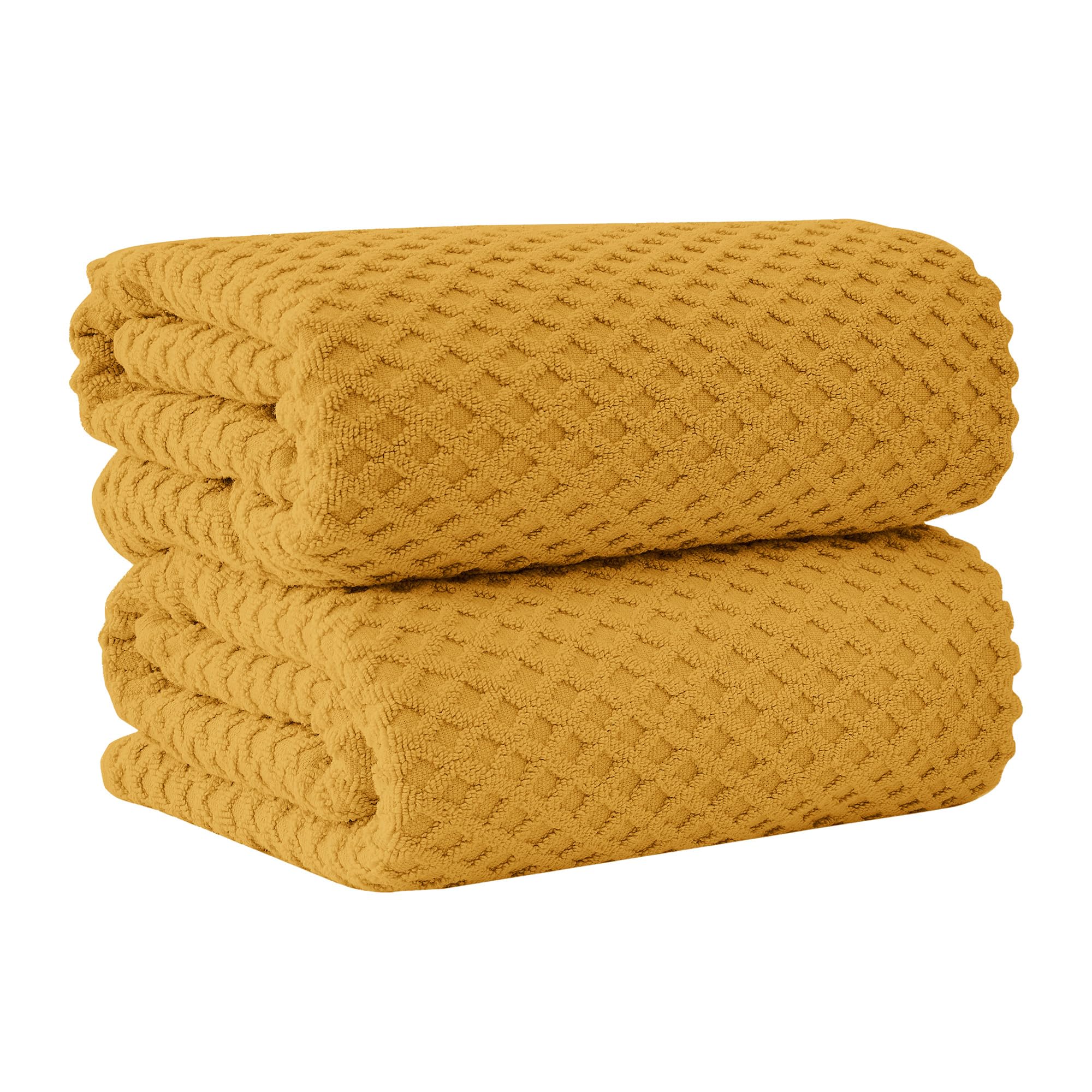 Great Bay Home Oversized Bath Sheets - 100% Cotton 2 Pack 68x35 Extra Large Towel - Absorbent, Durable, Quick-Dry Towels for Bathroom (Marigold)