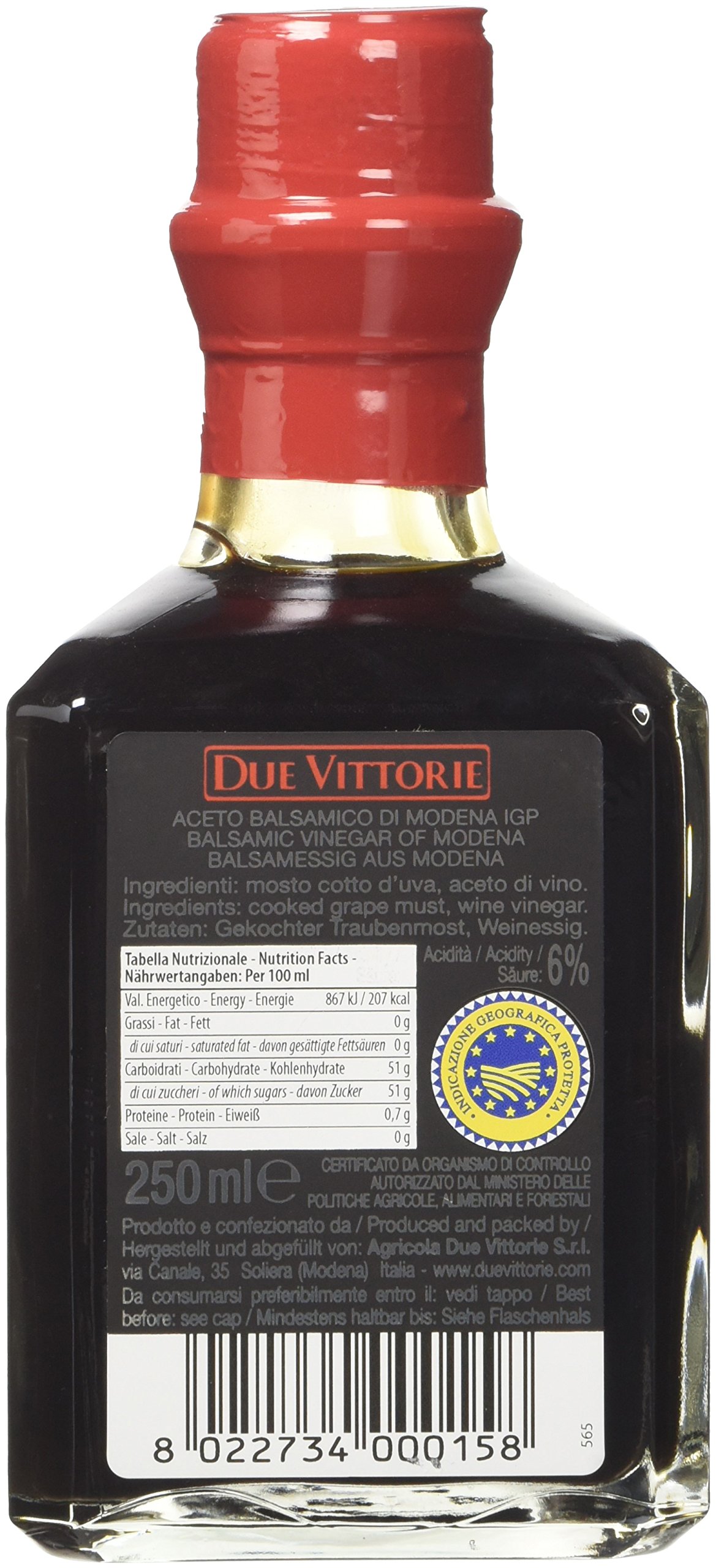 Amazon.co.jp: ドゥエ・ヴィットーリエ バルサミコビネガー 250ml x9本 