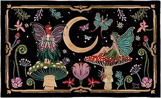 Evergreen Flag Fairy Wonderland Washable Door Mat for Front Door Entranc...