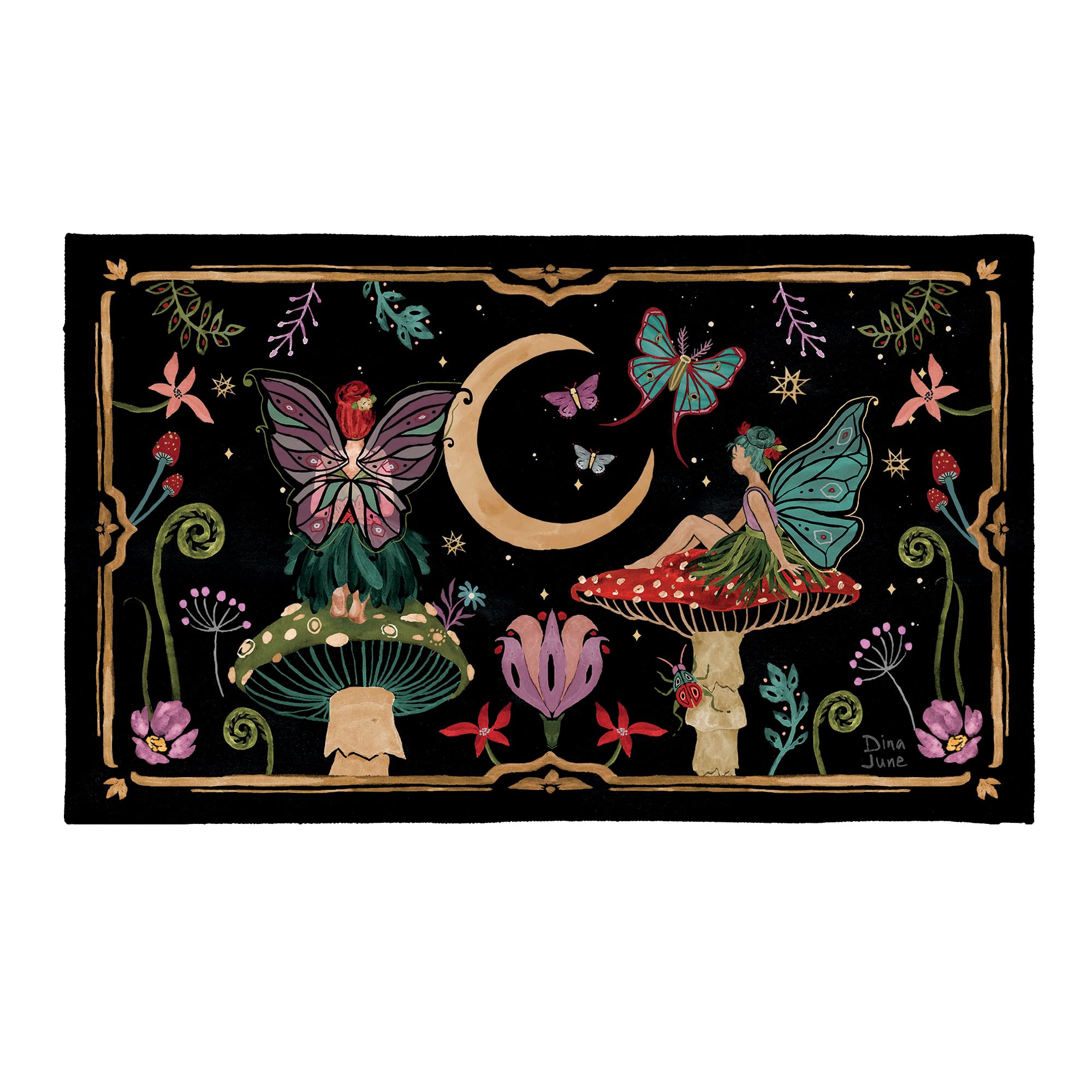 Evergreen Flag Fairy Wonderland Washable Door Mat for Front Door Entrance Outdoor and Indoor, 30