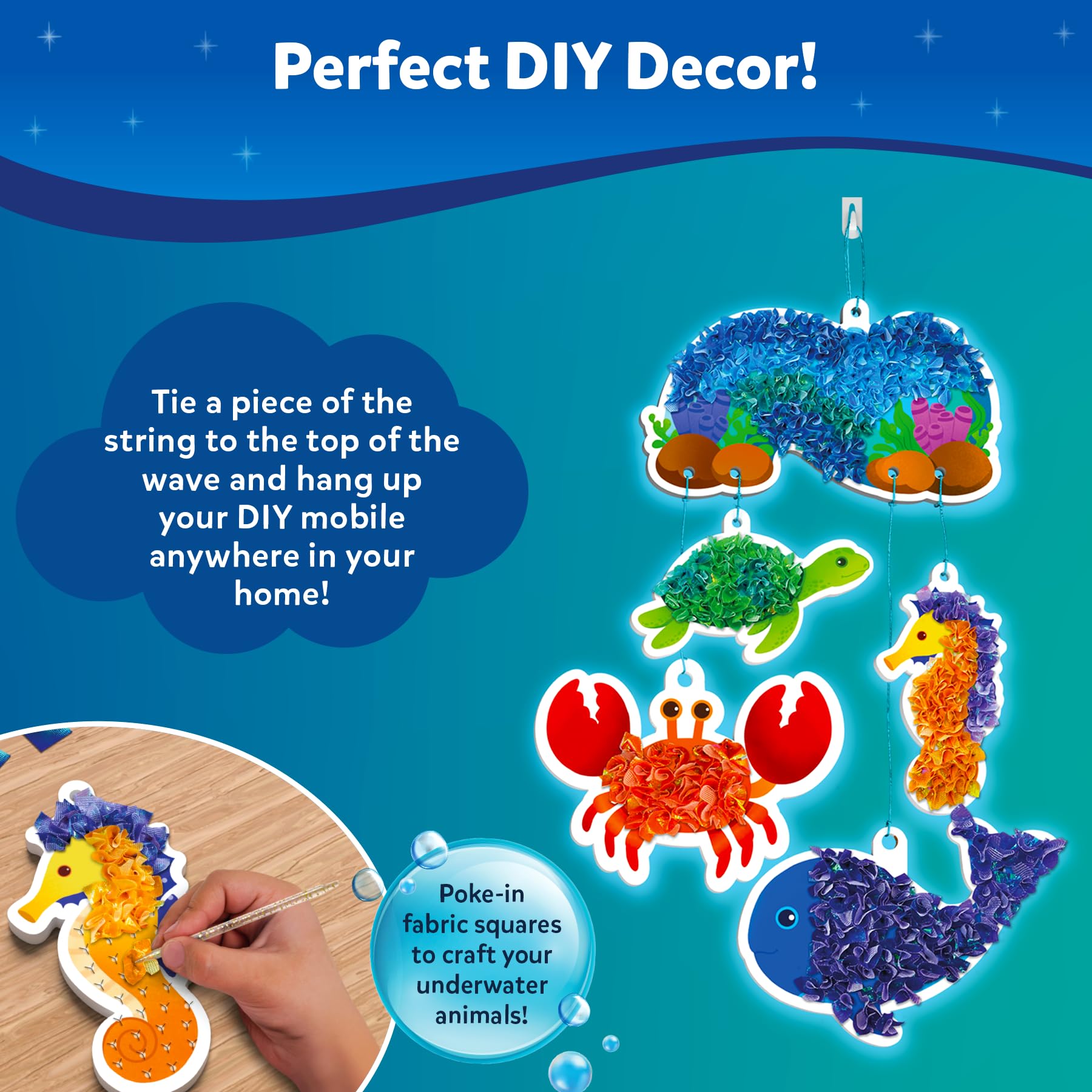 Skillmatics Poke-in Art, Underwater Animals, Mess-Free Arts & Crafts for Kids DIY Sewing Creative Kit - Image 4