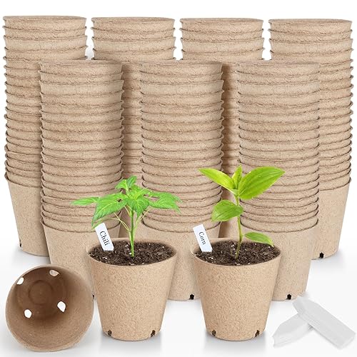 131 Pcs Organic Peat Pots, 3.15 Inch Nursery Pot, Round