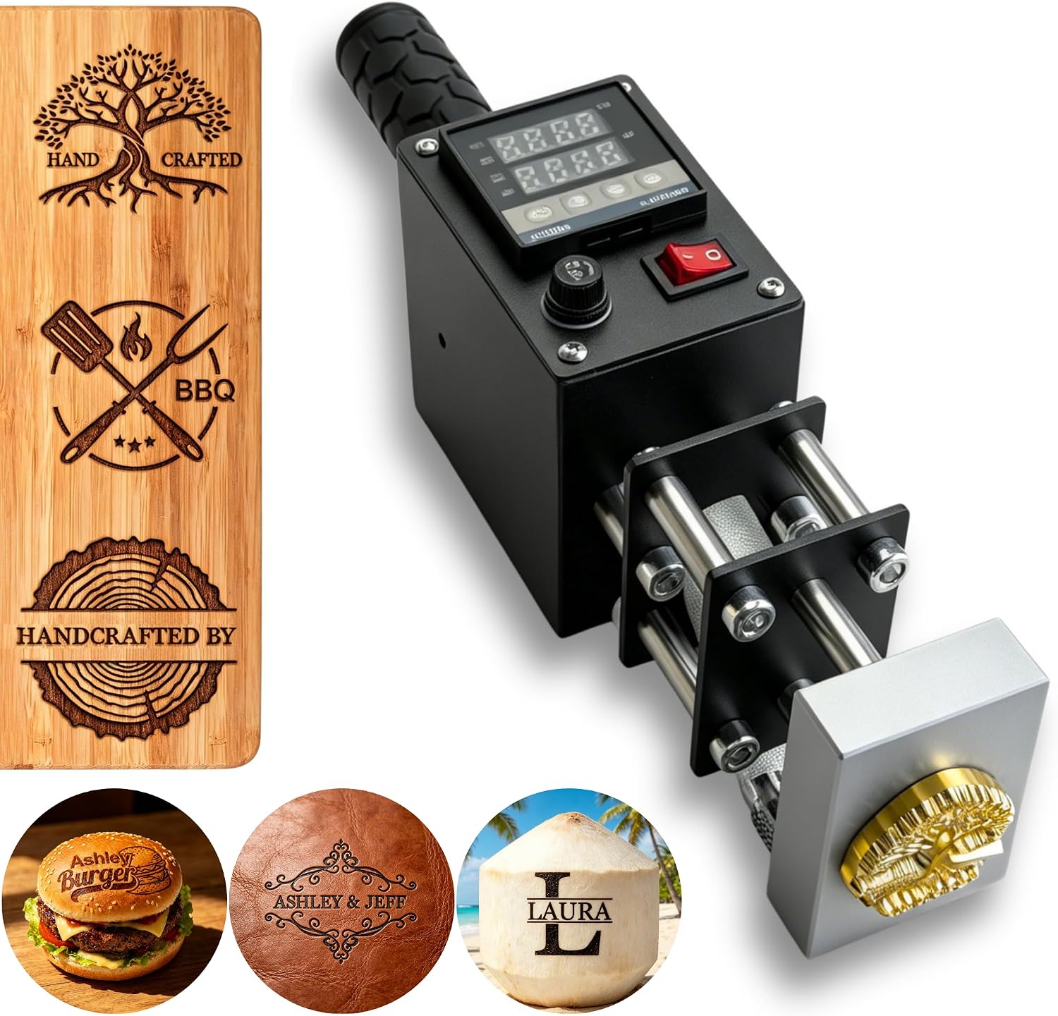 Custom Branding Iron for Wood and Food 500w Temperature Controlled Durable Personalized Metal Stamp Wood Burning DIY Engraving Logo Stamp Wedding Gift Handcrafted