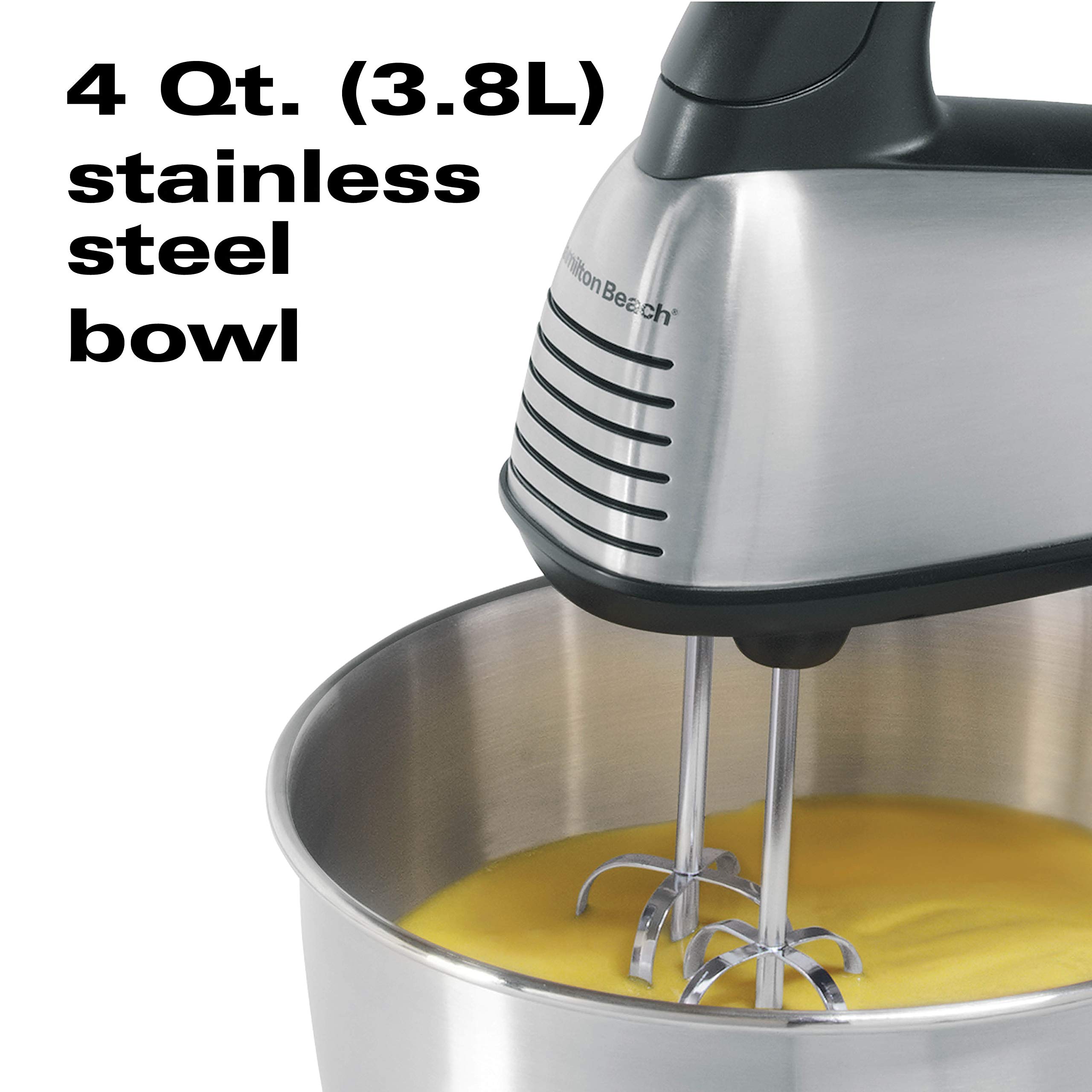 Hamilton Beach Classic Stand and Hand Mixer, 4 Quarts, 6 Speeds with