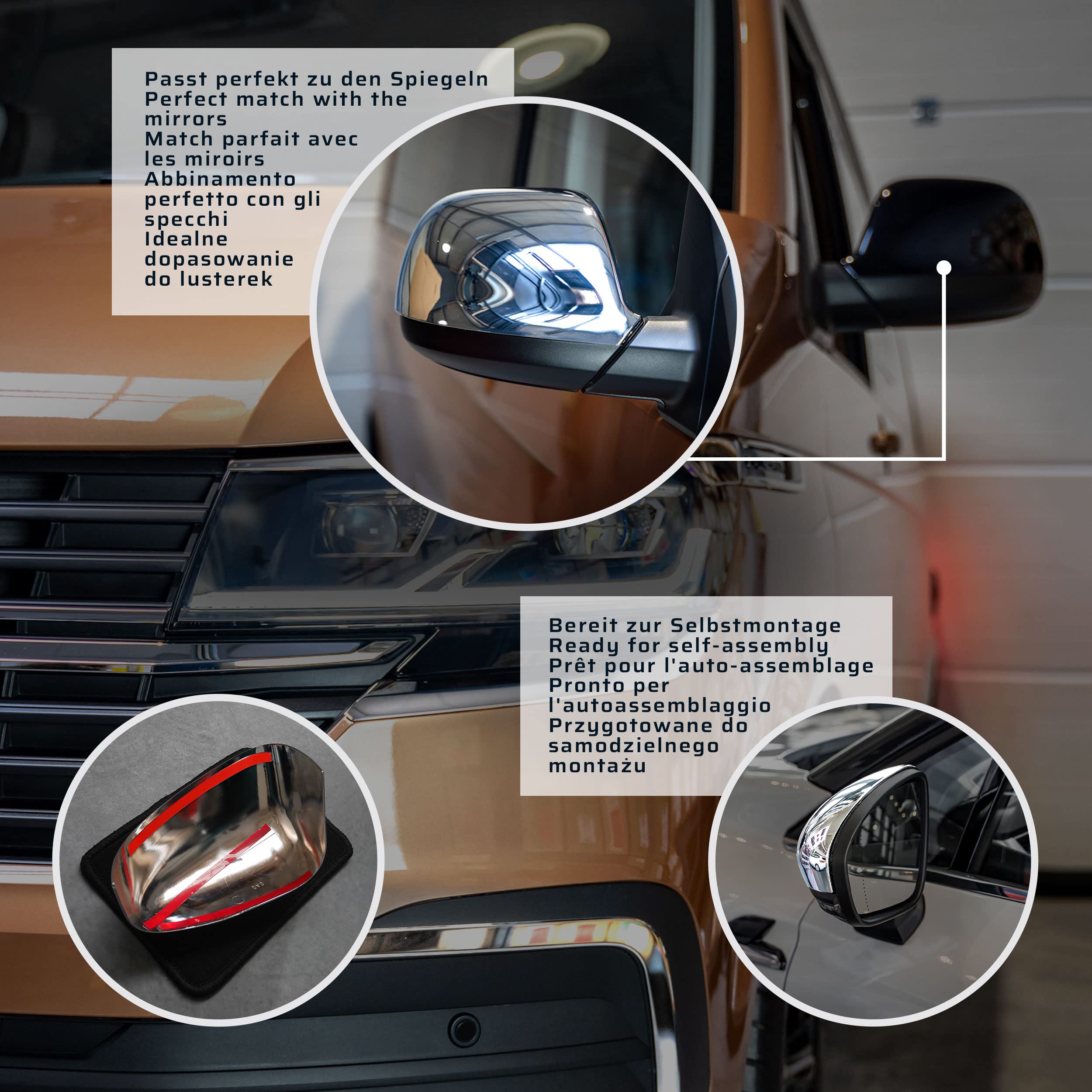 CHROMEMASTER | Nakładki na Lusterka Zewnętrzne | Kompatybilne z Opel Crossland od roku 2021 | Stal nierdzewna; Osłony Lusterek to Niepowtarzalny Wygląd Auta i Ochrona Przed Uszkodzeniem