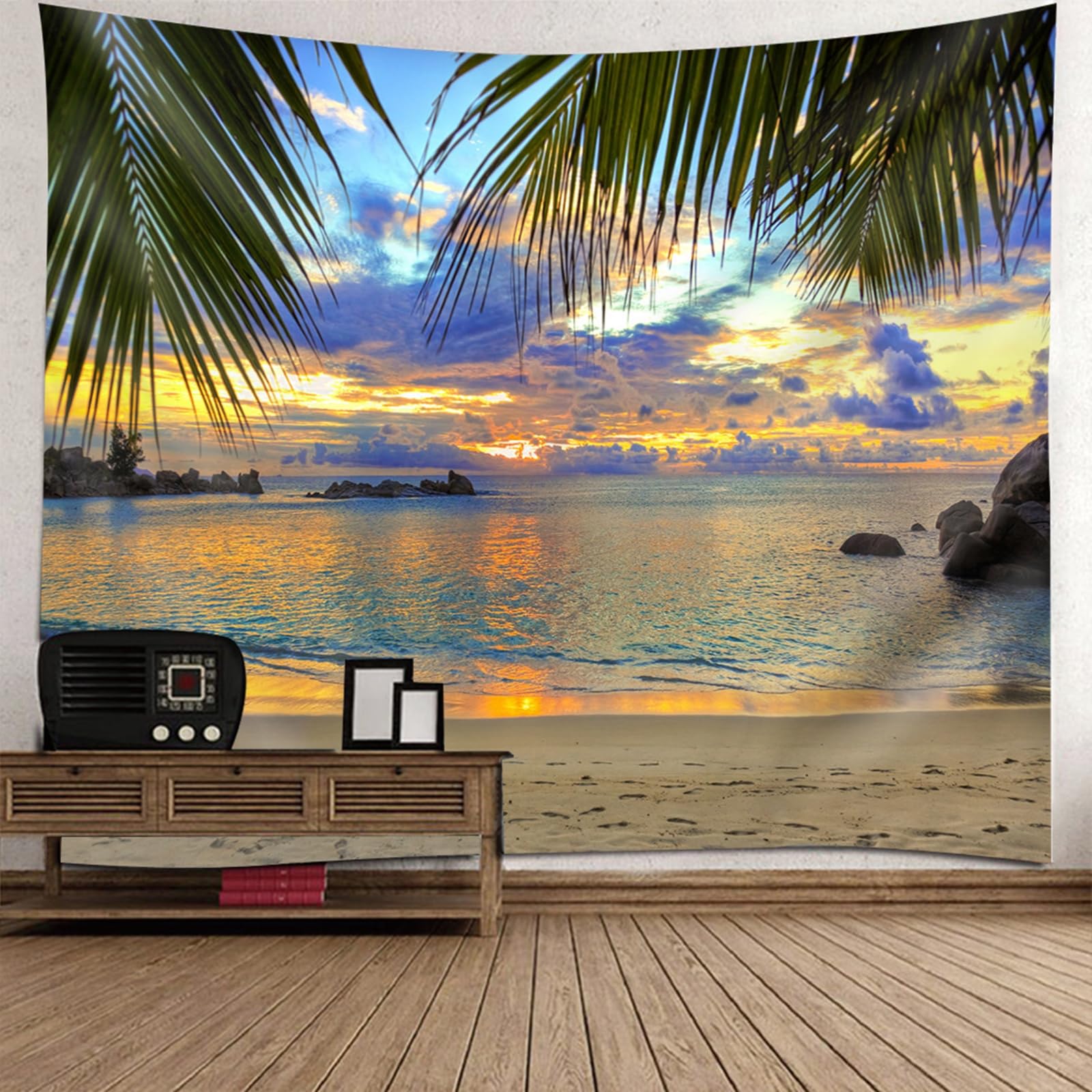 Tapestries moderne paysage coucher de soleil impression grand format - 6