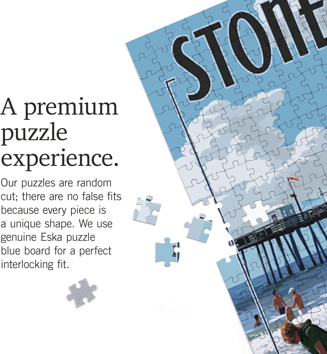 Lantern Press Stone Harbor, New Jersey, Lifeboat 1000 Piece Jigsaw Puzzle for Adults, Made in USA with Reference Poster