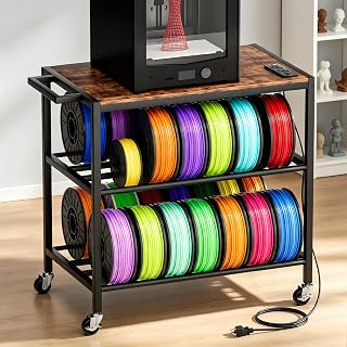 3D Printer Stand with Filament Storage, Printer Cart with Power Outlet