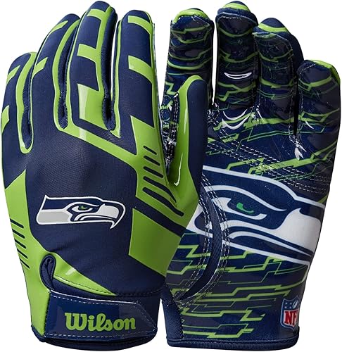 Miniatura 115 de WILSON NFL Guantes de fútbol americano con ajuste elástico, para jóvenes y adultos