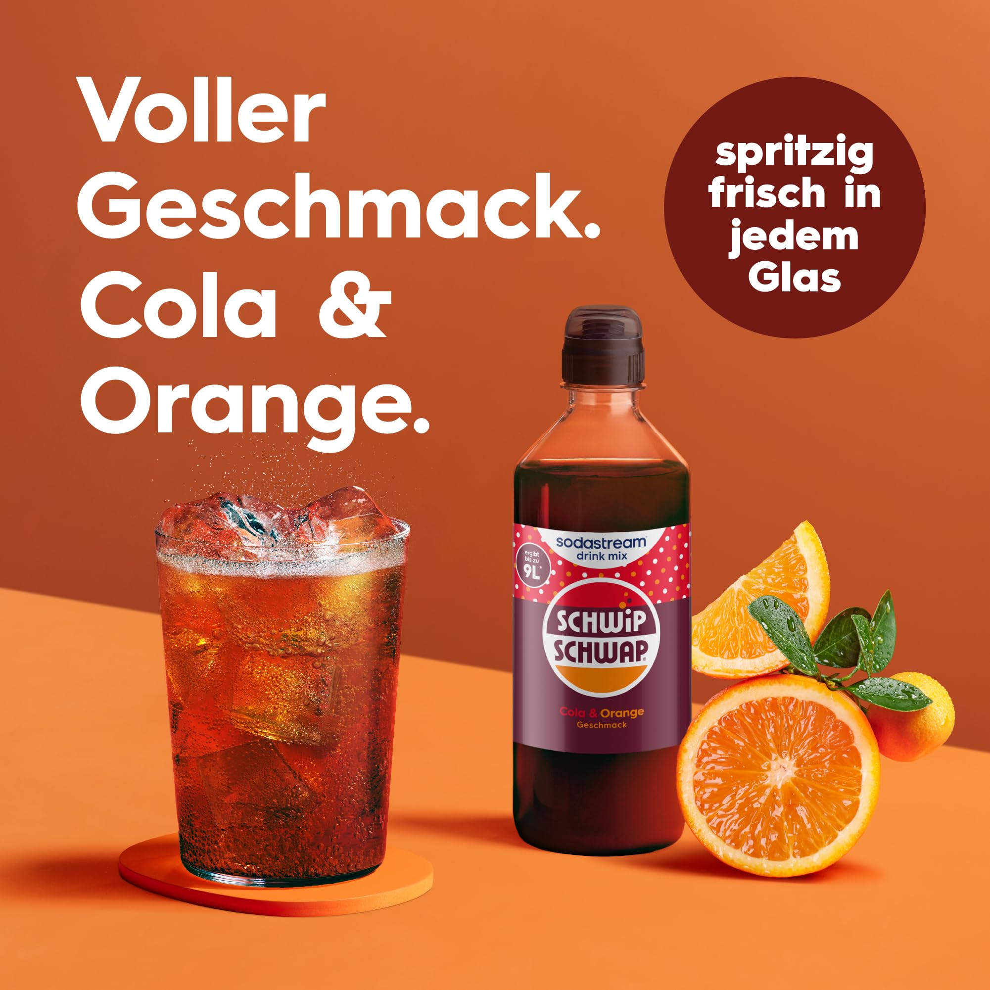 SodaStream drink mix Schwip Schwap · Cola-Orange Getränkesirup für Wassersprudler · 4 x 400ml