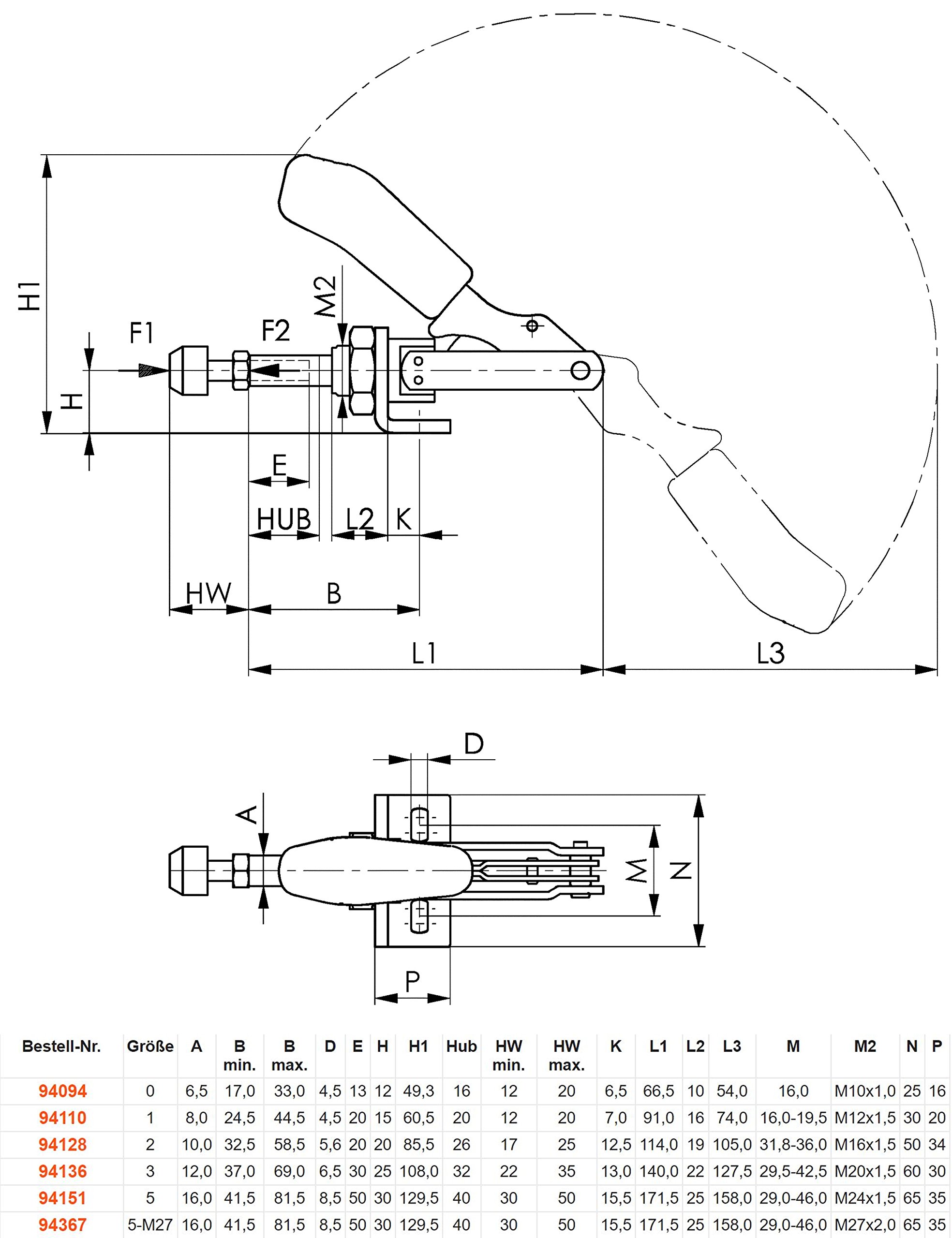 AMF 6841-94136 - Grapa rápida con desplazamiento axial, multicolor