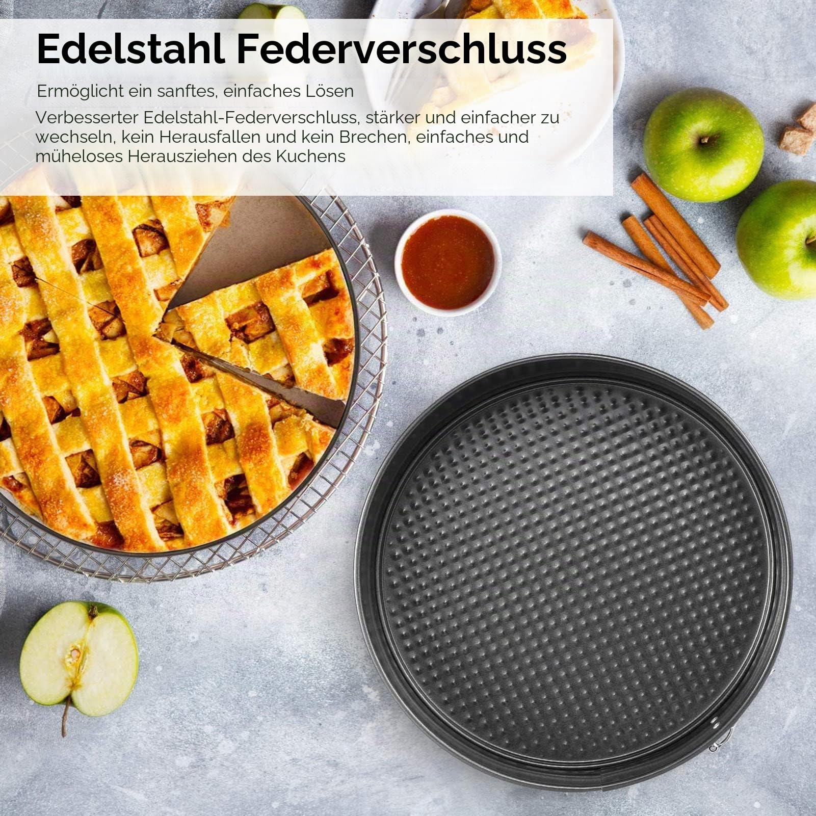 3 teiliges Kuchen Backgeschirr Set, Doppelschichtiges Springform Set, Karbonstahl, Runde Herzform, Quadratisch, Einfach zu Lösende Form, Antihaftbeschichtung, für Die Küche(24/26/28)