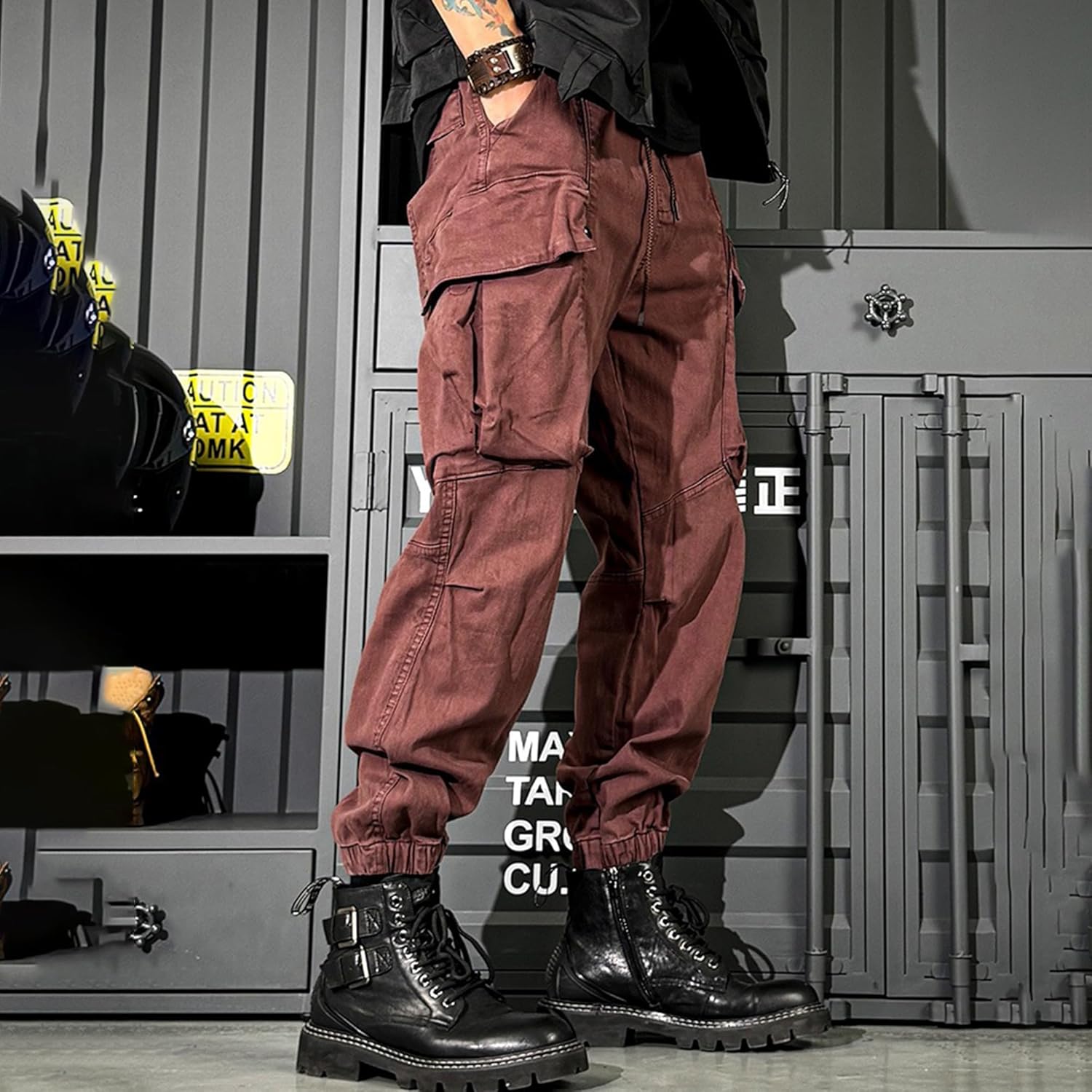 XYXIONGMAO Men's Black Joggers Hip Hop Techwear Overalls Multi-Pocket Sweatpants Streetwear Vintage Washed Casual Cargo Pants - Image 5