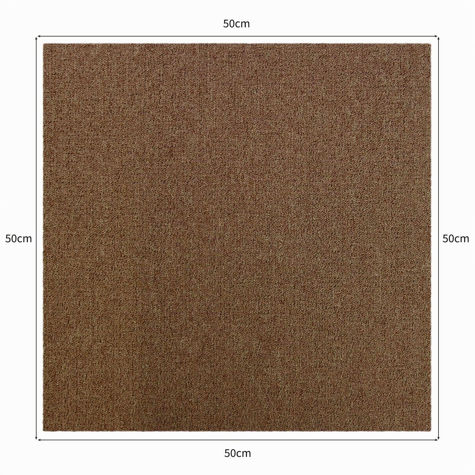 Teppichfliesen Bodenfliesen Teppich 50 x 50 cm Gesamtfläche 5 m² (Sandfarbend) 20 Stück