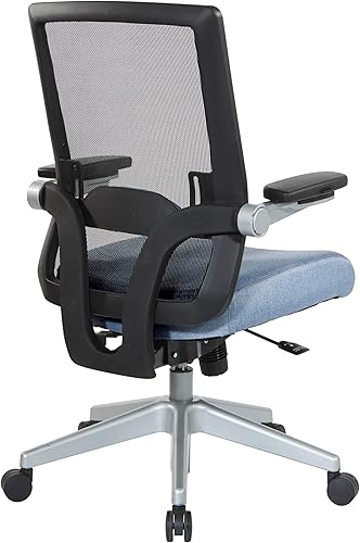 Miniatura 7 de Space Seating Serie 867 Silla de gerente ajustable con respaldo de malla transpirable, soporte lumbar y brazos abatibles acolchados, asiento de tela