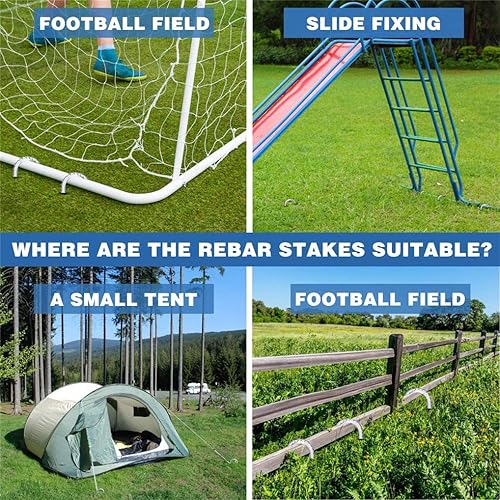 Miniatura 6 de Estacas de tierra, clavos de tienda, anclajes de suelo, grapas de jardín, clavijas galvanizadas de acero, pasadores de paisaje en U resistentes para