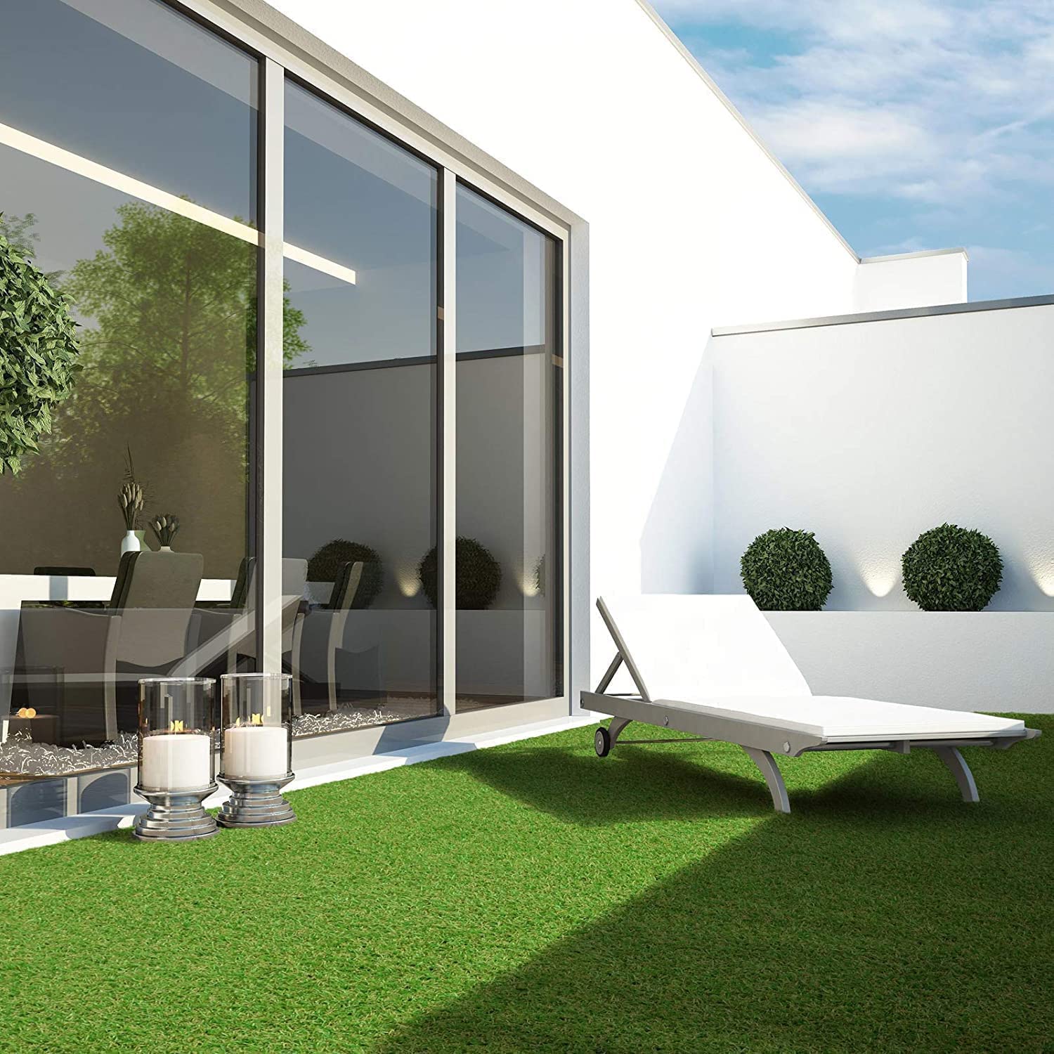 Floordirekt Prato Artificiale, Terraza, Tappeto erboso a rotelle, Altezza: 18 mm, Robusto e Resistente ai Raggi UV, Prato in plastica, Prato da Giardino, Prato per terrazza e Giardino (200 x 150 cm)