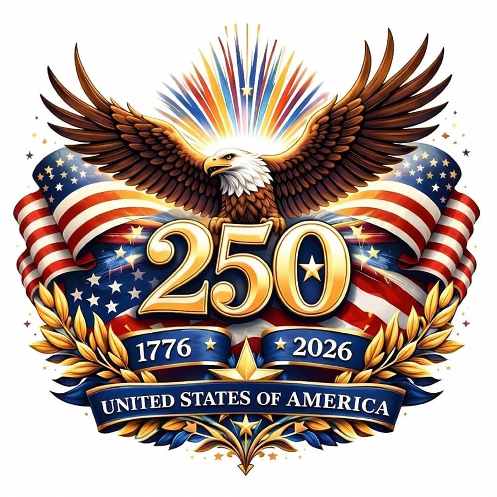 Poetrydraw America 250Th Anniversary Full Diy 5D Round Drill Gem Art Diamond Art Painting Kits For Adults/Beginners Gift Idea Home Wall Decor Diamond Crystal Rhinestones Painting Kits 15.75X15.75in