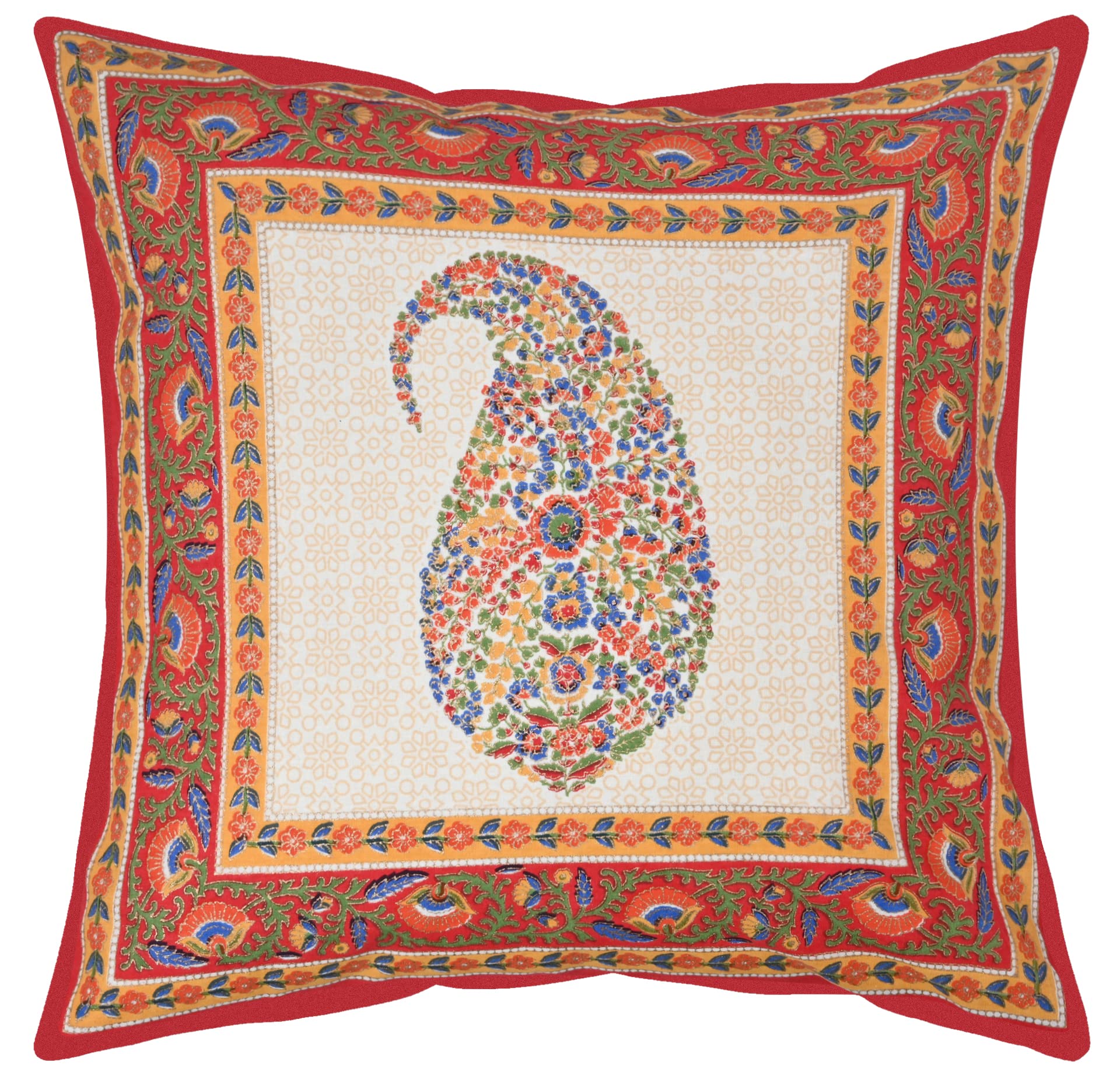 VHC Home Decore Beautyfull Leaf Print Cushion Cover Cotton for Bed and Sofa (Cover Size : 40 x 40 Cm,Orange, Pack of 5)-image-6