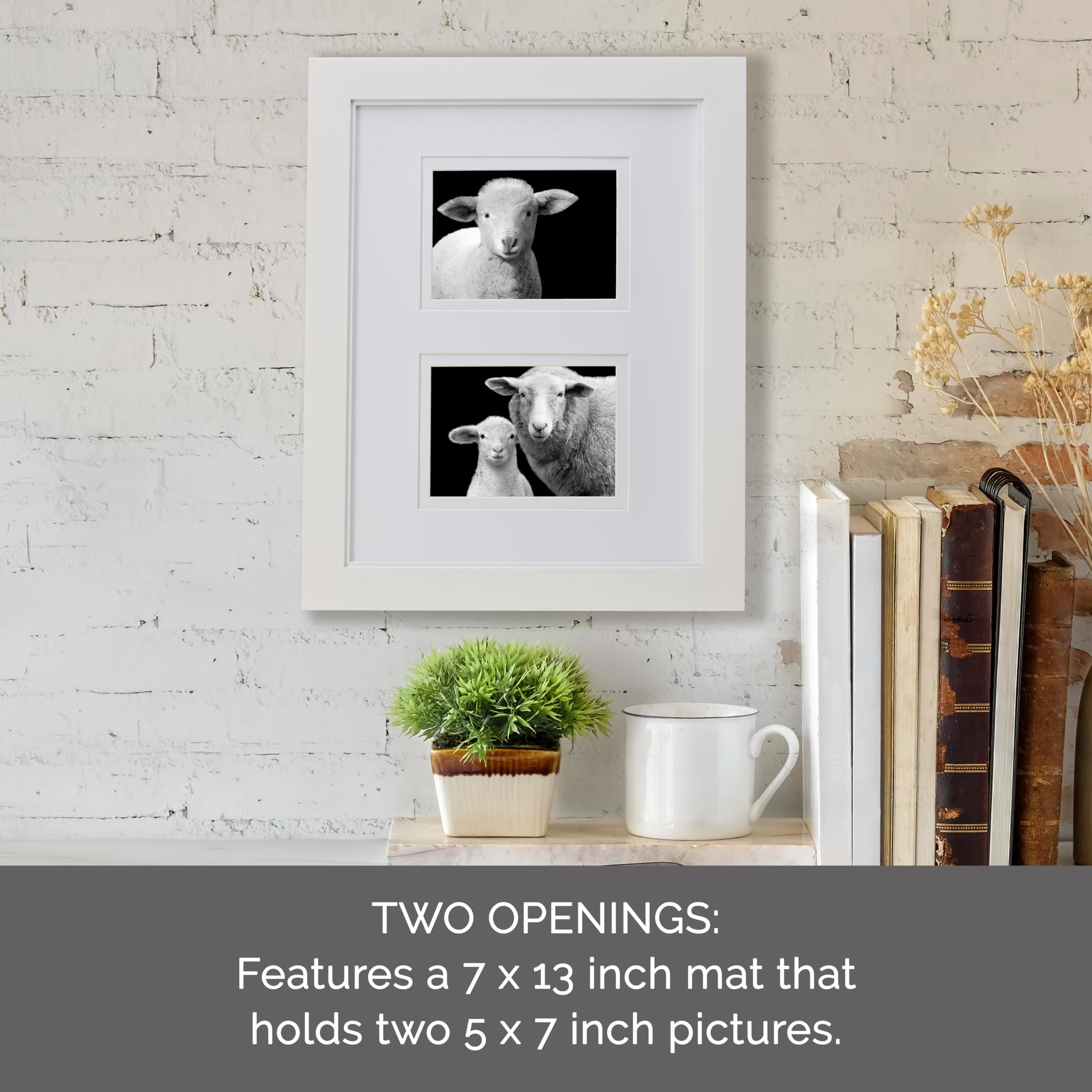 Amazon.com - Mikasa 2 Opening Glossy White Wood Gallery Frame