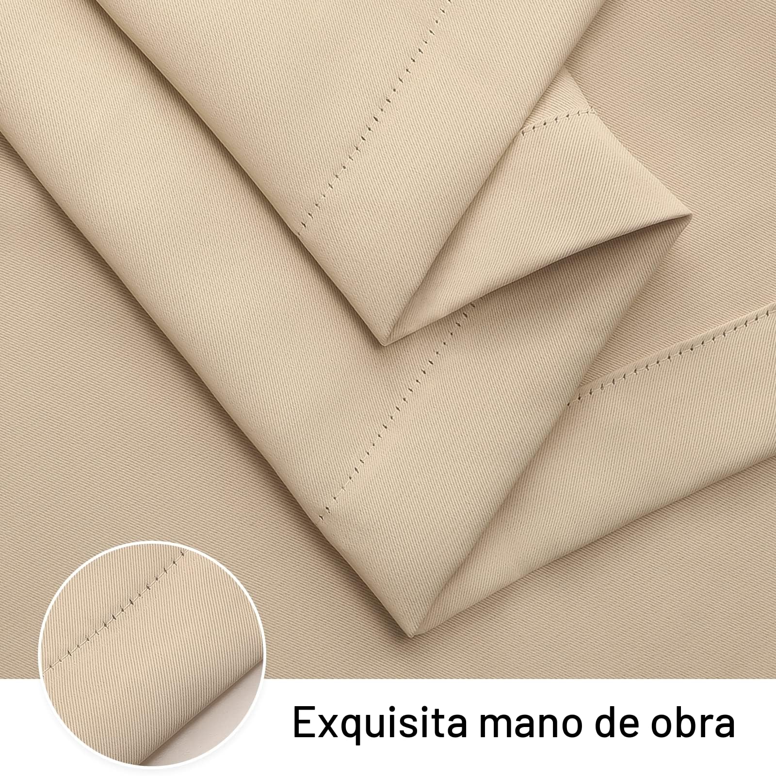 Cortina para Exteriores Impermeable con Anillos, Adecuada para Balcones, Pérgolas y Terrazas (132 * 245 cm, Beige)