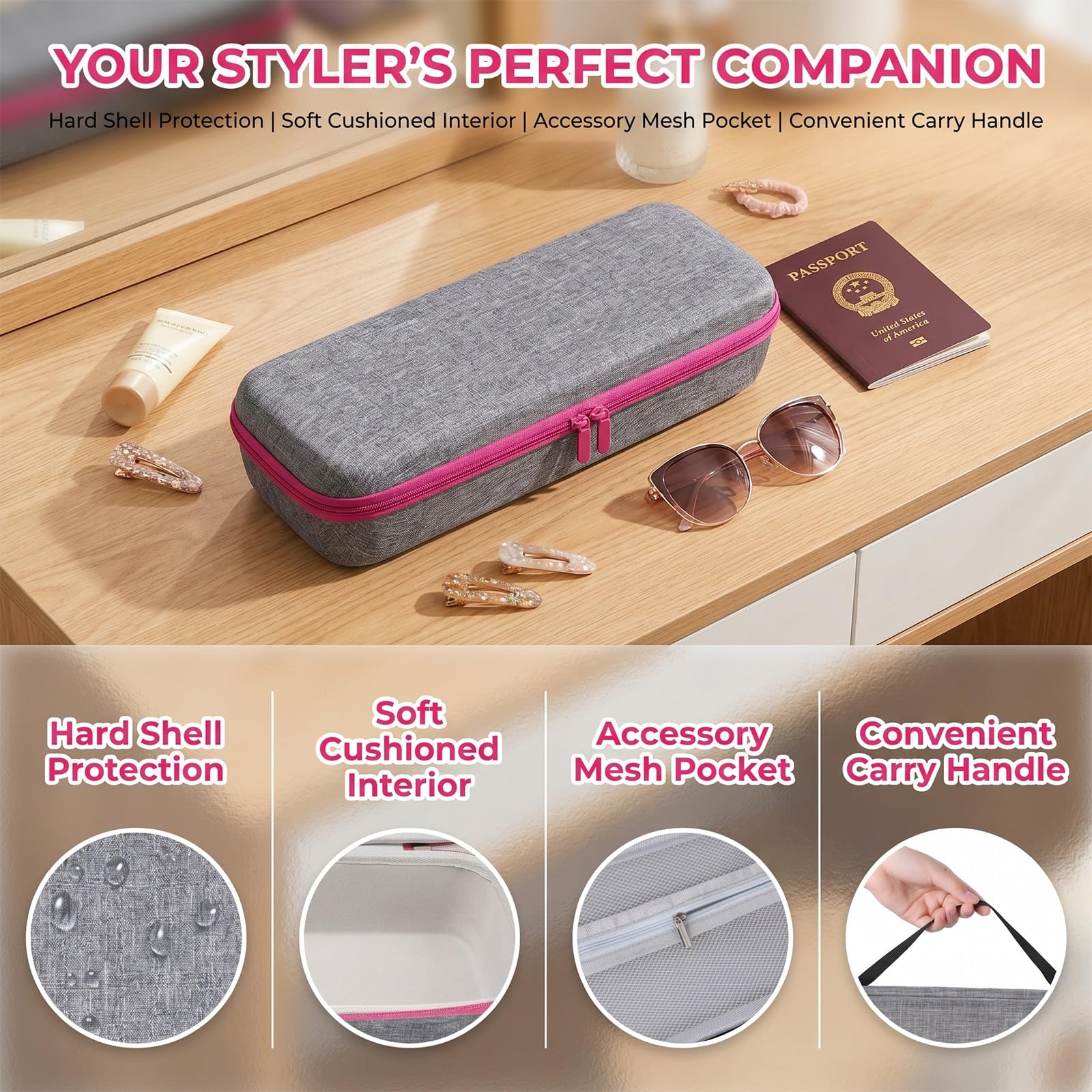 Custodia rigida da viaggio Revlon per asciugacapelli One Step Spazzola volumizzante Styler