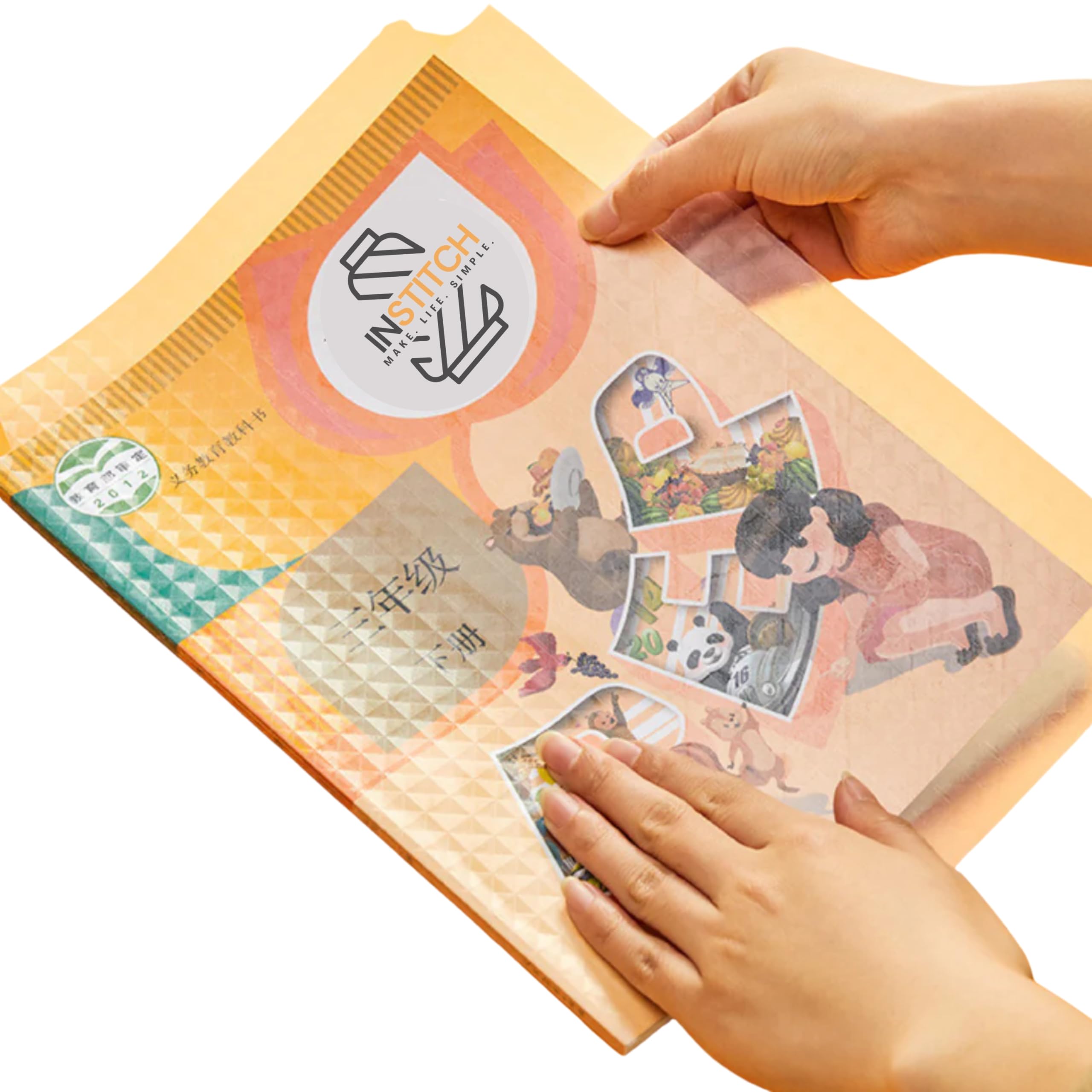 INSTITCH A4 Size Transparent Self Adhesive Book Cover, Sticker Book Cover, Waterproof Book Cover, Register Copy Cover, A4 Size, 47 x 34 CM (Pack of 30 Pc) (Clear) (30)