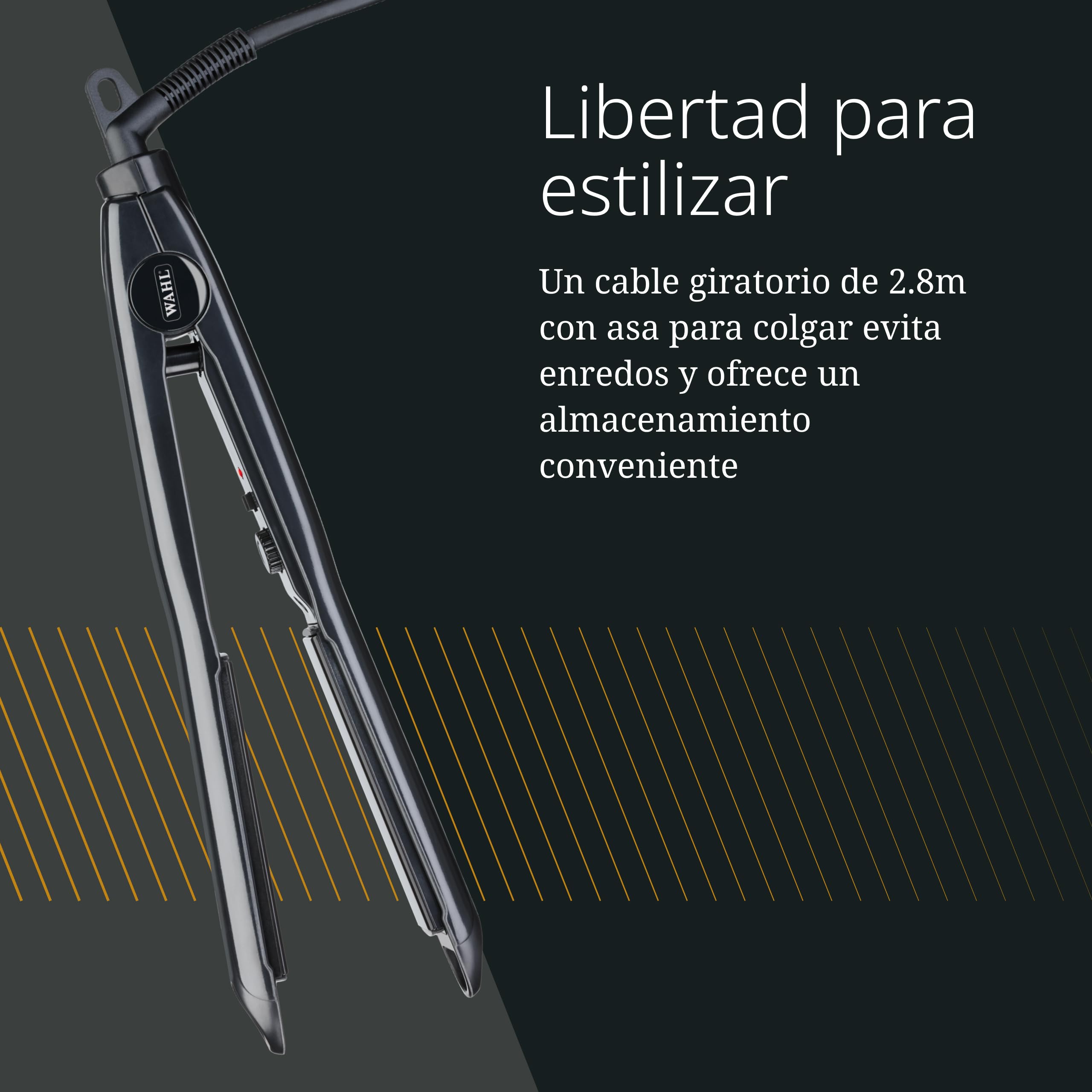 Wahl Cutek, Plancha de Pelo con Revestimiento Cerámico, 150 a 230 °C | Plancha de Pelo, Revestimiento Cerámico, Temperatura Ajustable 150 a 230 °C, Calienta en 60 Segundos, Cable Giratorio 2,8 m