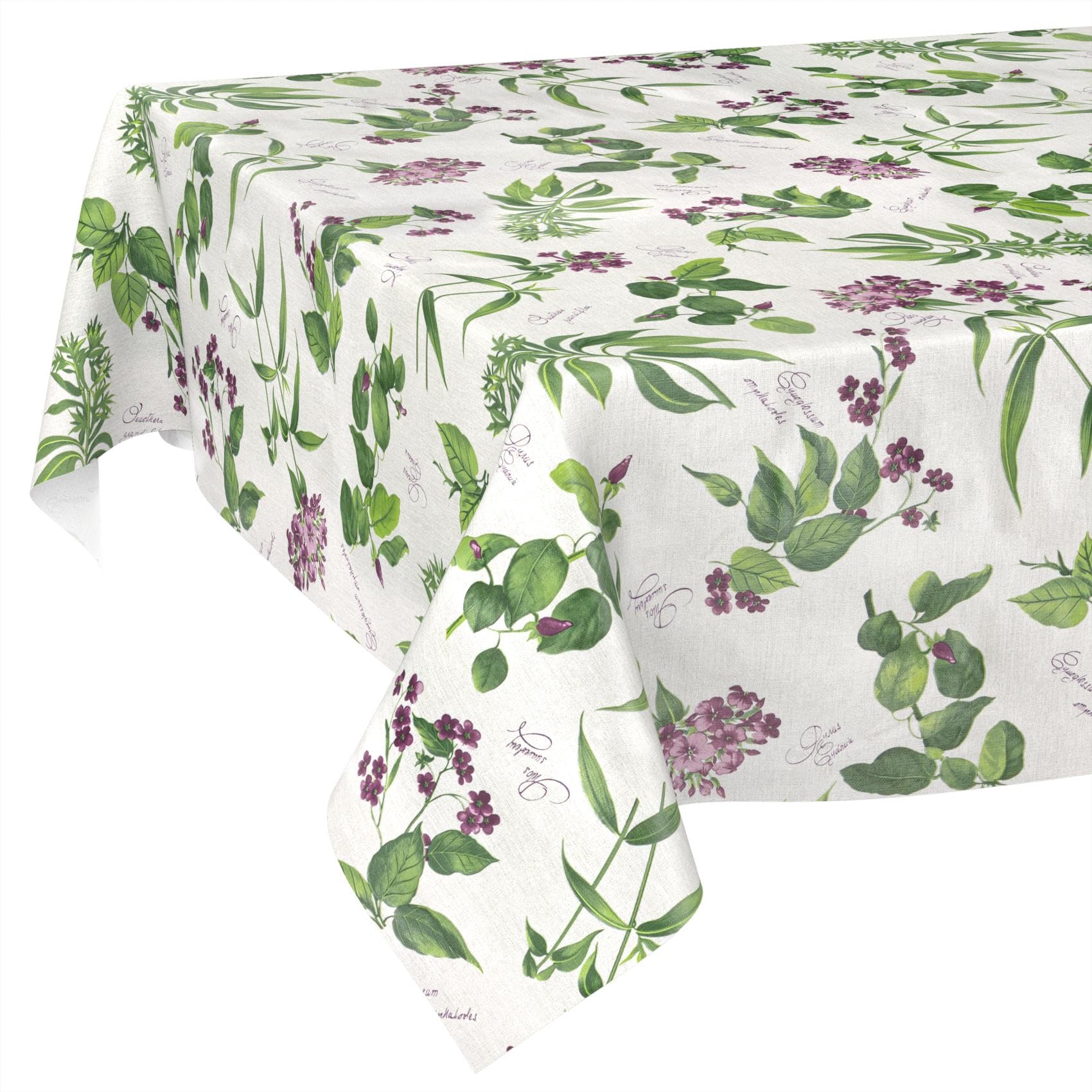 Oilcloth Tablecloth Washable Wax Tablecloth Easy Care Water-Repellent Lotus Effect Garden Tablecloth Lavanda 240 x 140 cm Cut Edge