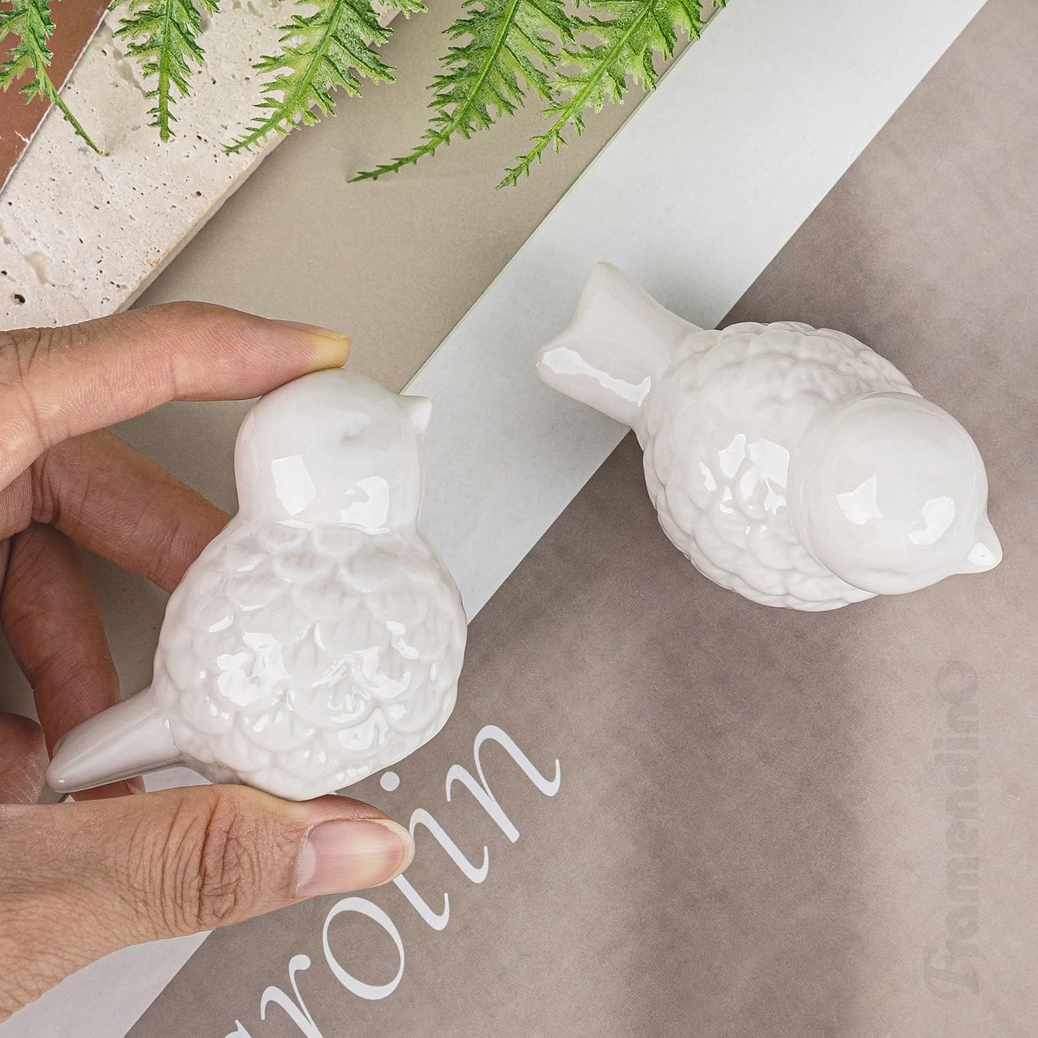 Framendino, 4 Pack Ceramic Toilet Bolt Covers Bird Shape Toilet Bolt Caps Replacement Easy Installation Set for Bathroom Decor