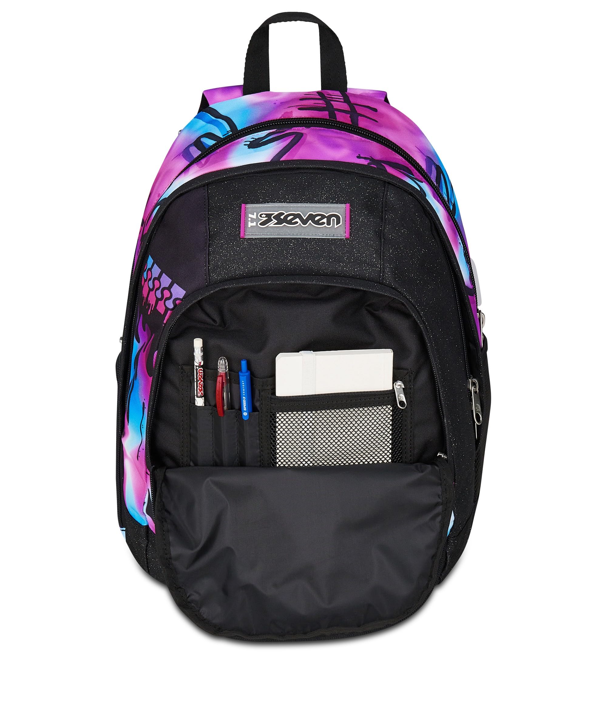 Seven Zaino Scuola Dual, Fucsia Azzurro, Doppio Scomparto 31 L, Con Tasca Per PC, Tasca Per Borraccia e Tasca Con Organizer, Scuola Media e Superiore, Zaino Per Ragazza