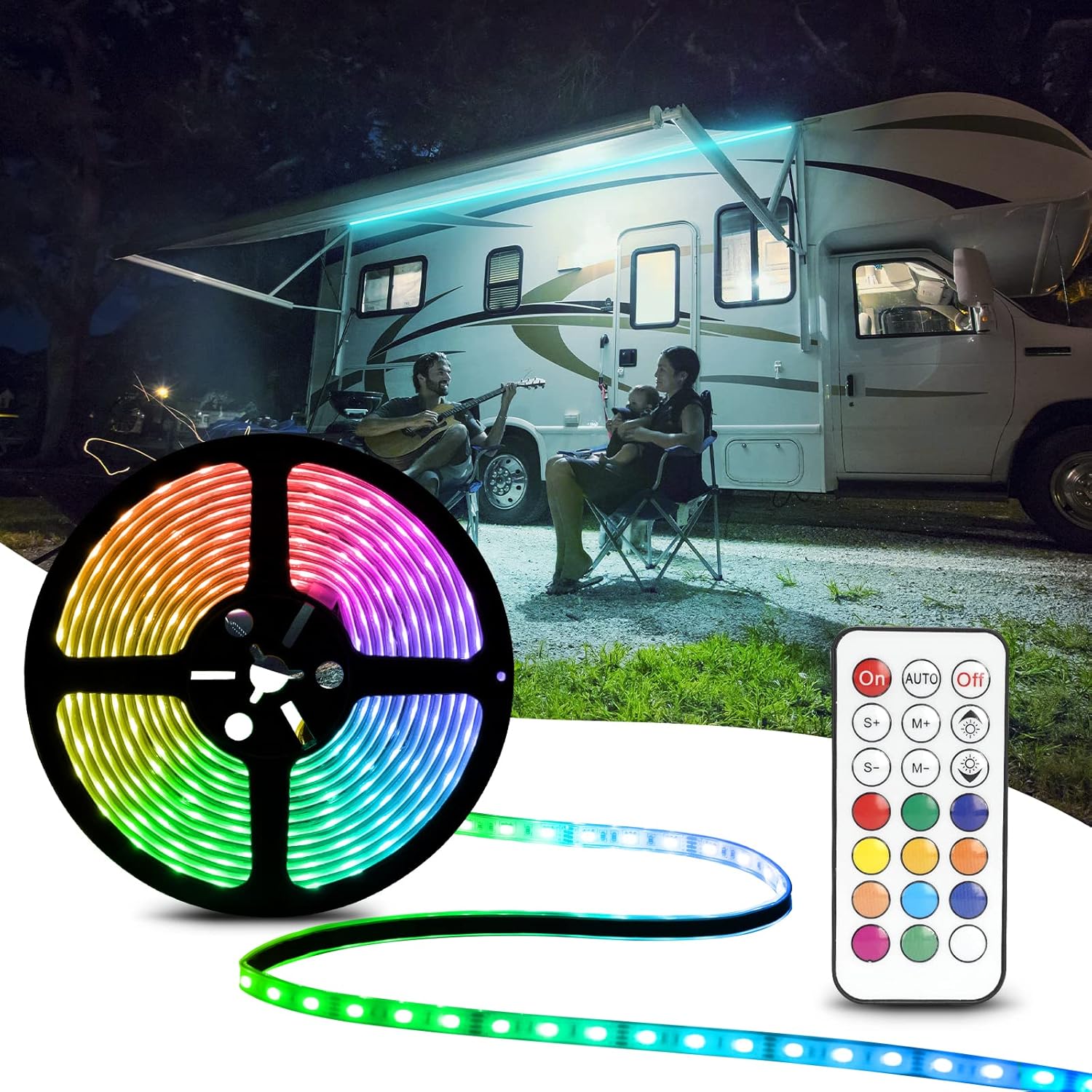 SUPAREE RV Awning Lights, 12V 16.4FT RV Led Strip Lights, Camper Awning Lights with