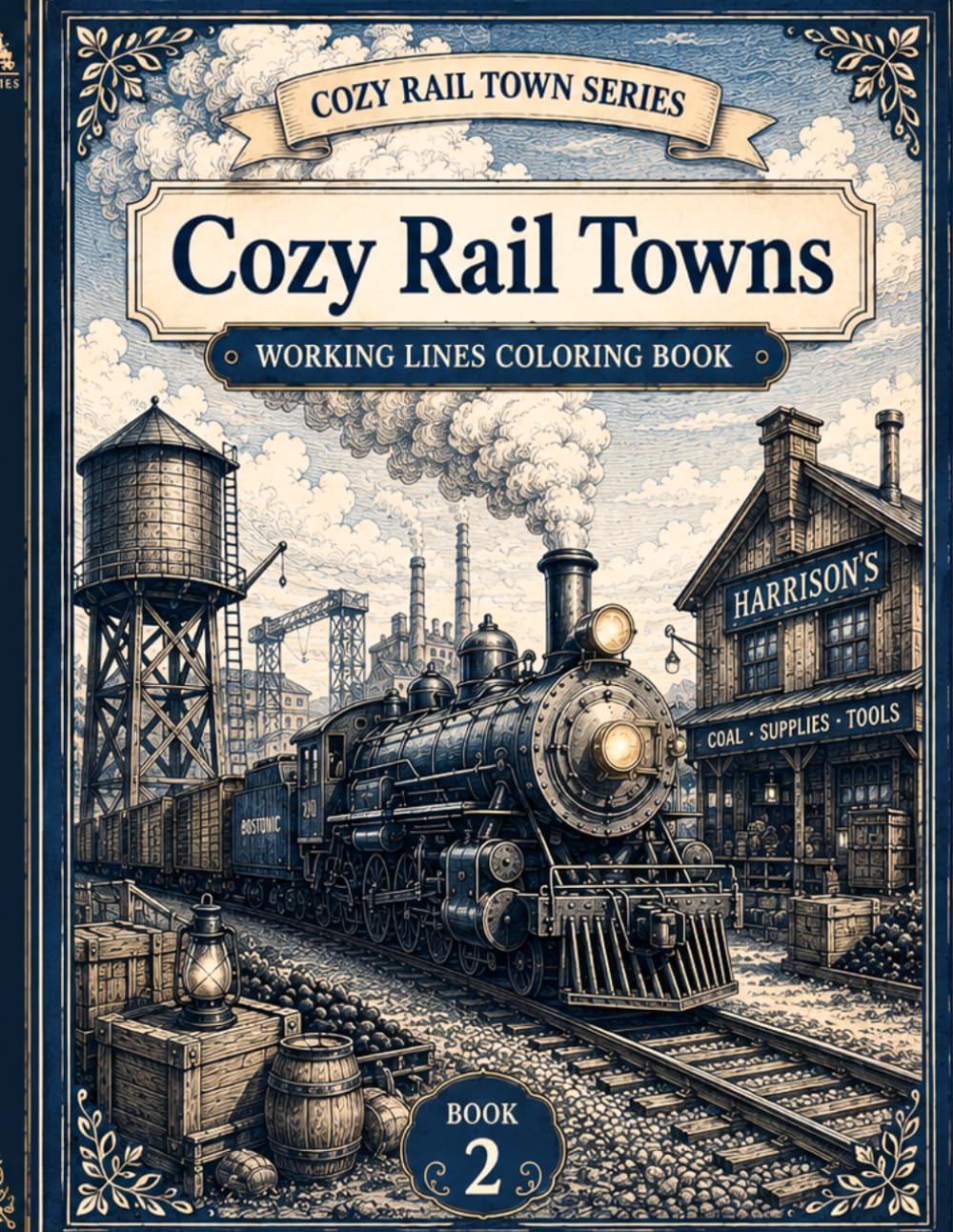 Cozy Rail Towns: Working Lines Coloring Book (Cozy Rail Towns Coloring Series)