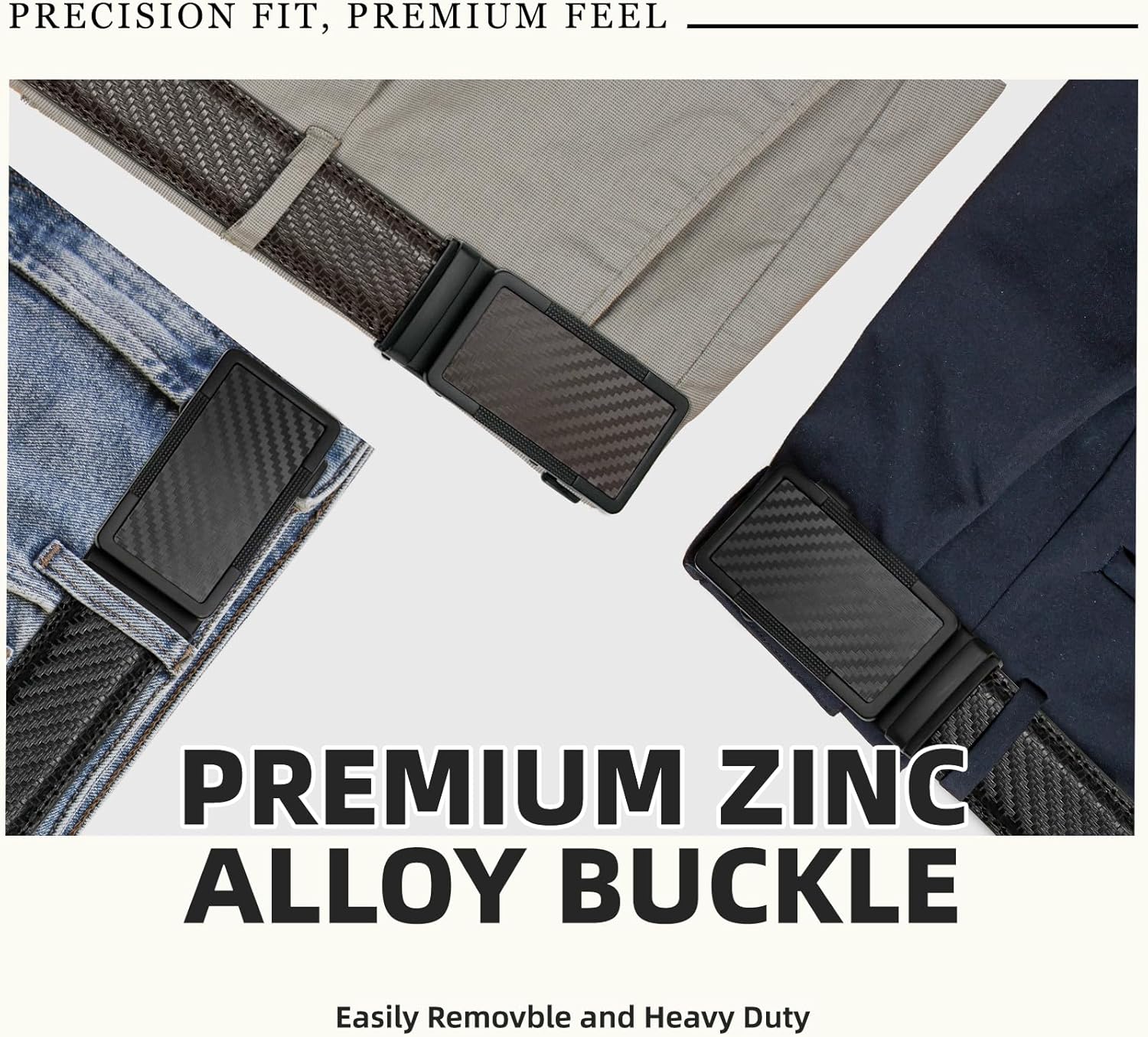 Ratchet Belts for Men - 2 Pack Leather Belts for Men, Easy to Slide, Adjustable, Gi... - Image 5