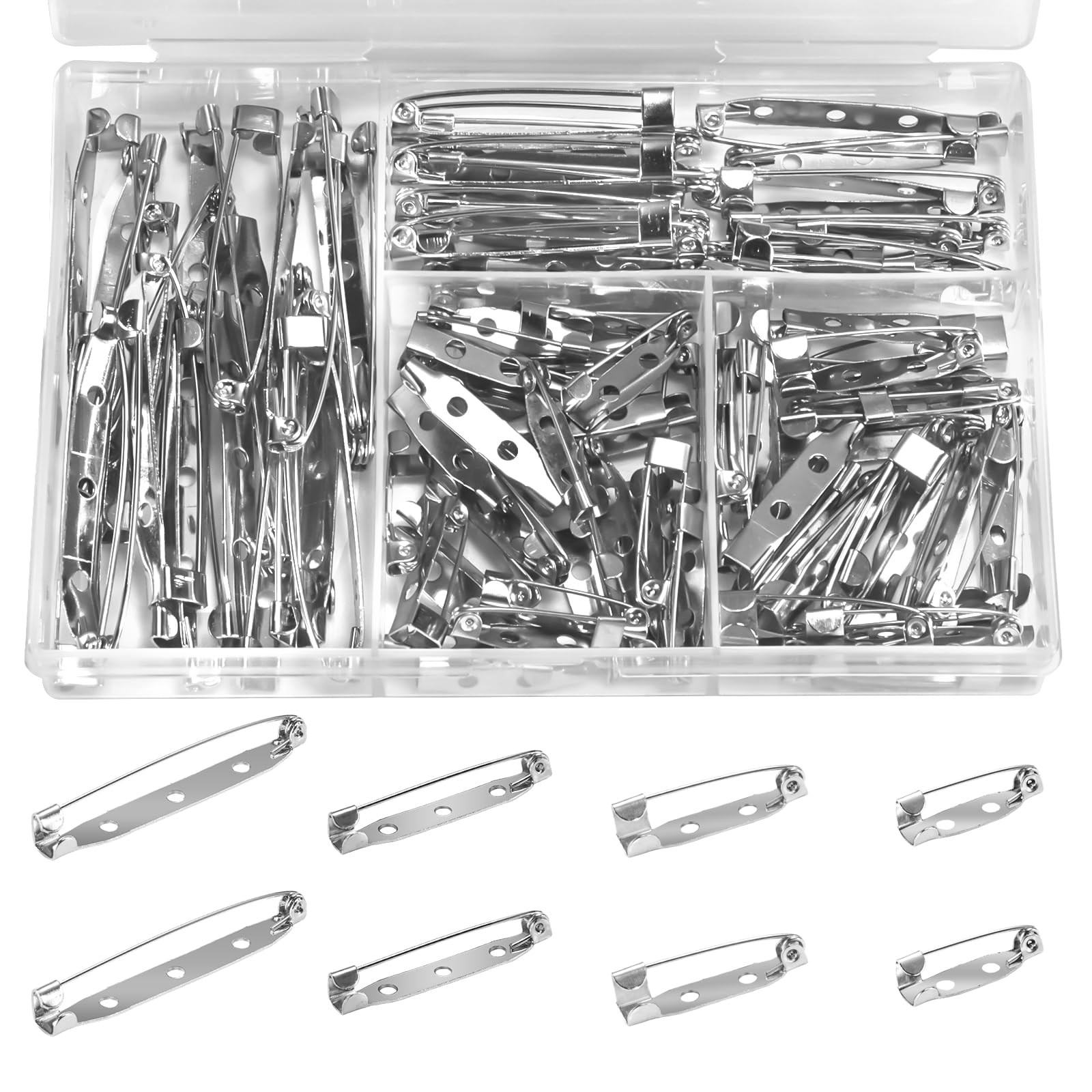 Photo 1 of 100Pcs Brooch Pin Backs for Jewelry Making, Badges & DIY