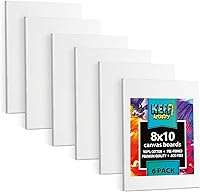 Vista 38 de KEFF Tableros de Lienzo para Pintar - Paquete de 2 de 3x5, Paquete a Granel de Lienzos, 100% Algodón Triple Imprimado, Lienzos Pequeños