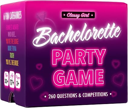 Classy Girl Bachelorette Party Game - 260 Questions & Challenges for Adults | Travel-sized 130-card bridal shower icebreaker, 6 funny categories, Bride Trivia, truth prompts & competitions for 3+ players
