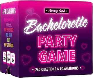 Classy Girl Bachelorette Party Game - 260 Funny Questions & Challenges for Adults - Bridal Shower Accessory & Favor for The Bride