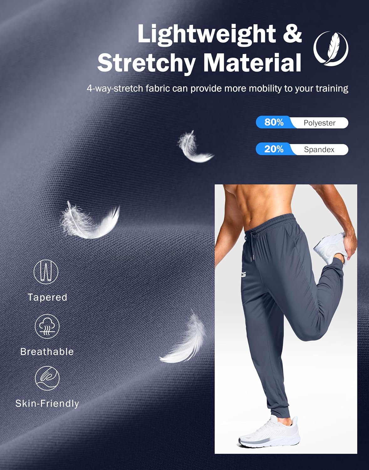 G Gradual Men's Joggers Lightweight Athletic Workout Pants with Pockets Stretch Track Running Sweatpants for Men Gym Sports - Image 3