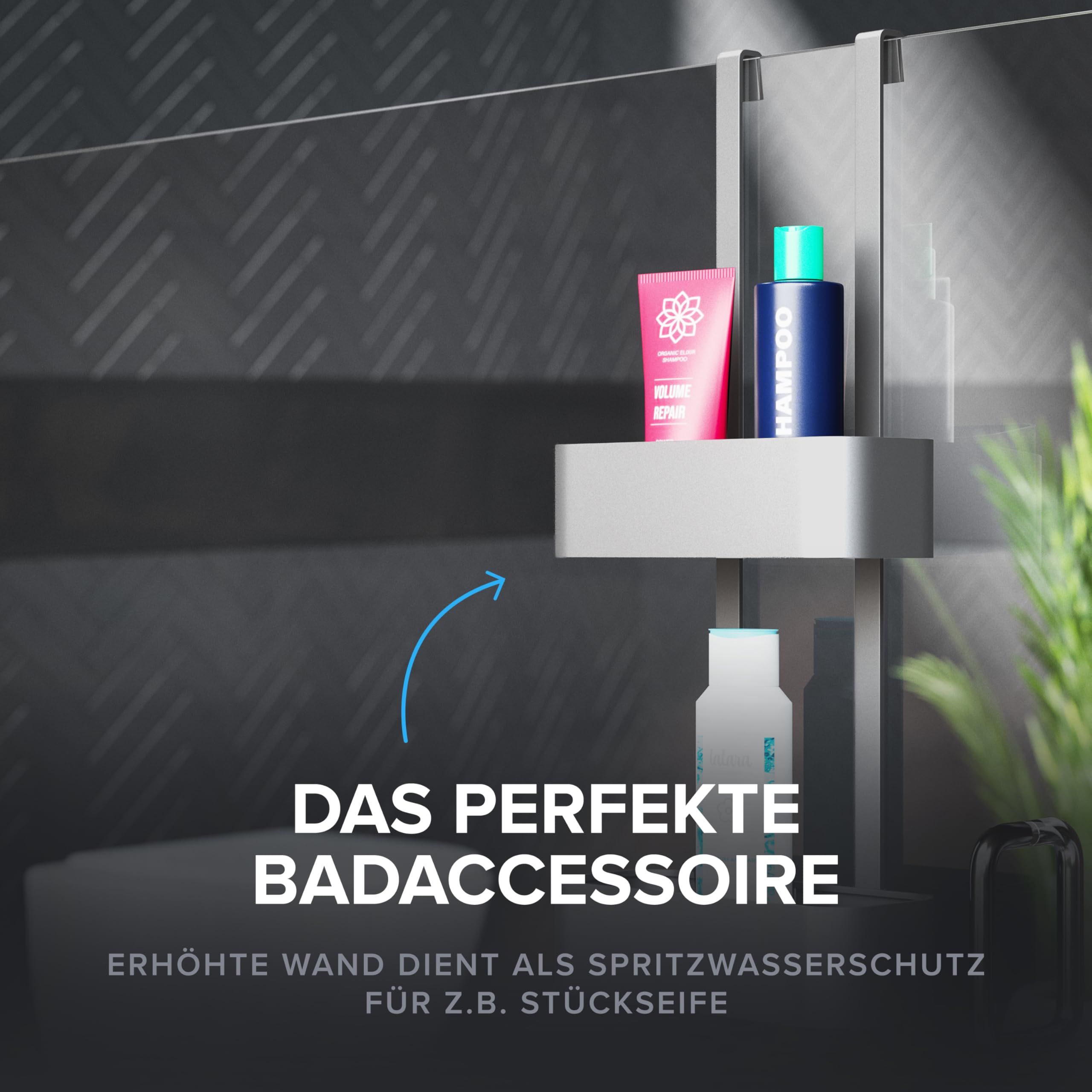ovimar Estante de ducha Vanas en plata como organizador de baño sin taladrar | cesta de ducha de 2 niveles para colgar como almacenamiento ideal para el baño | organizador de baño de aluminio ligero