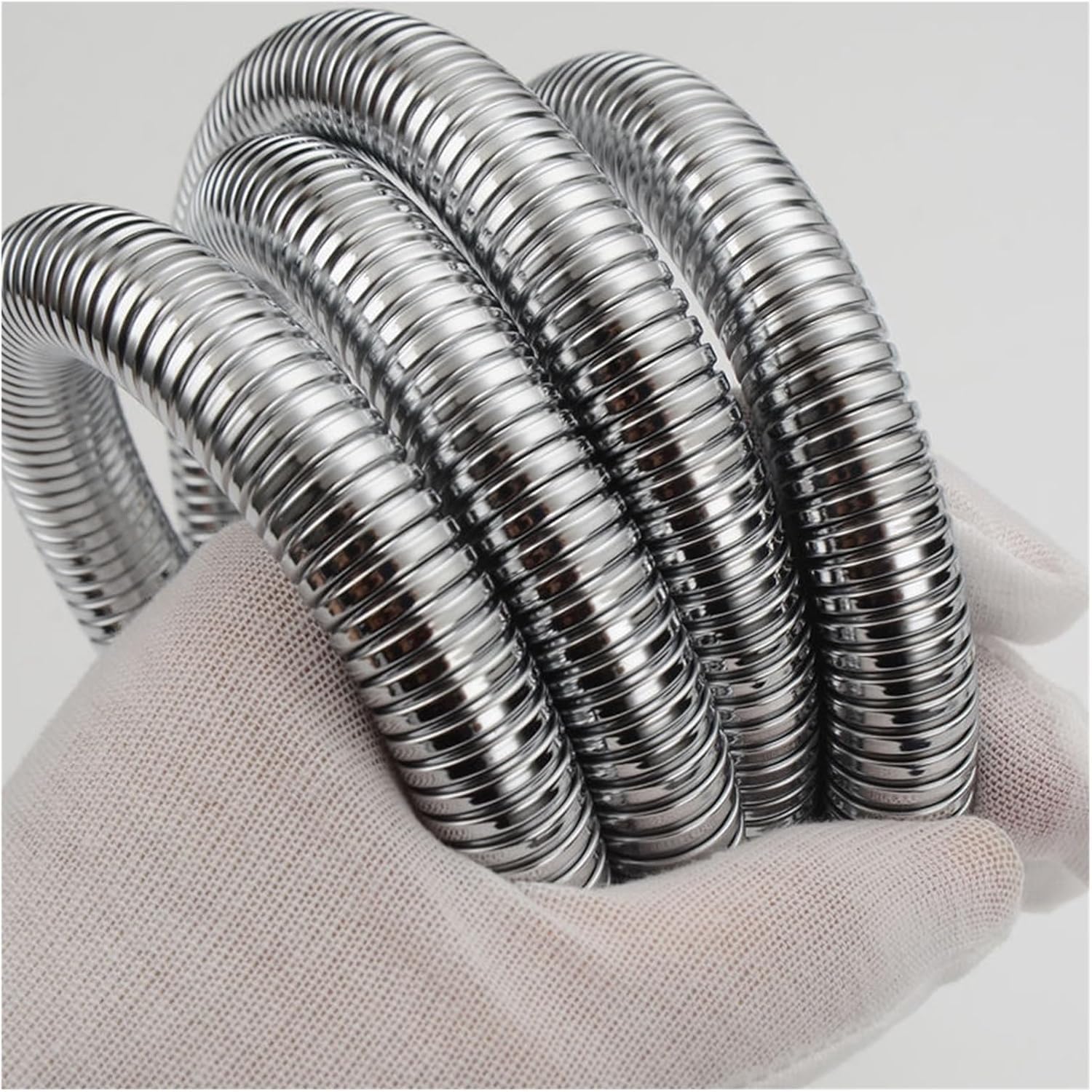 Flexo de ducha de acero inoxidable plateado 1,2-2 metros conector G1/2(2m Silver)
