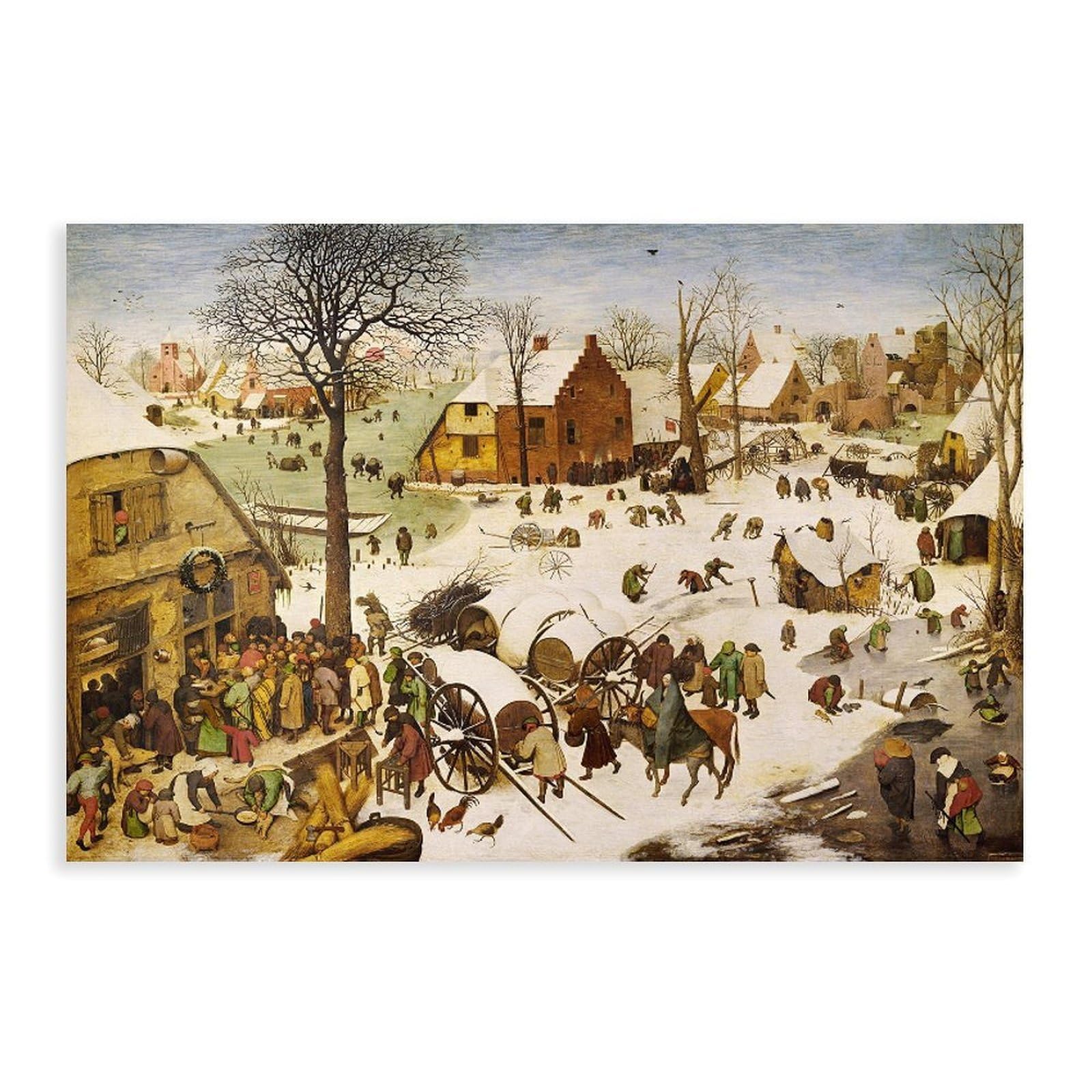 Dfjyjfgjj Pieter Bruegel The Elder,The Census At Bethlehem Canvas Poster Bedroom Sports Landscape Office Room Decor Gift 16" L X 24" W