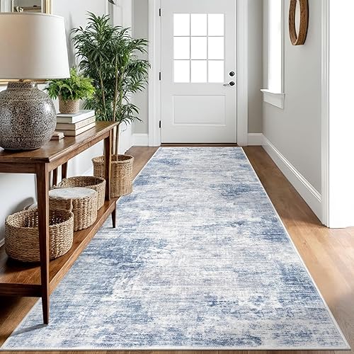 Miniatura 87 de IOHOUZE Alfombra pequeña abstracta de 2 x 3 pies, alfombra de entrada lavable para entrada interior, alfombras con respaldo de goma, alfombra Gris