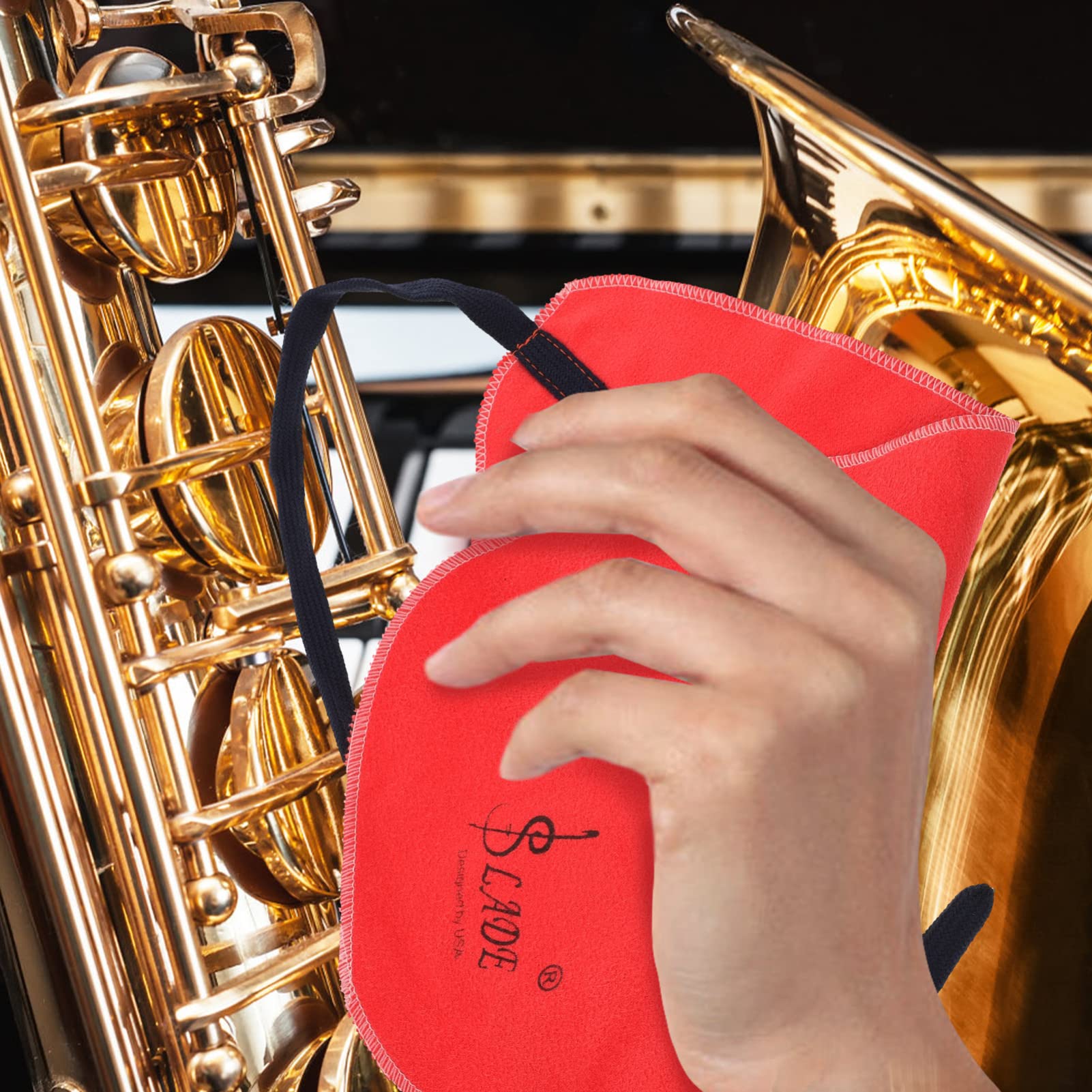 SUPVOX Clarinet Cleaning Swabs Flute Accessories Saxophone Neck Cleaner Wind Instrument Cleaner, Red, 19x12x0.1cm - Image 3