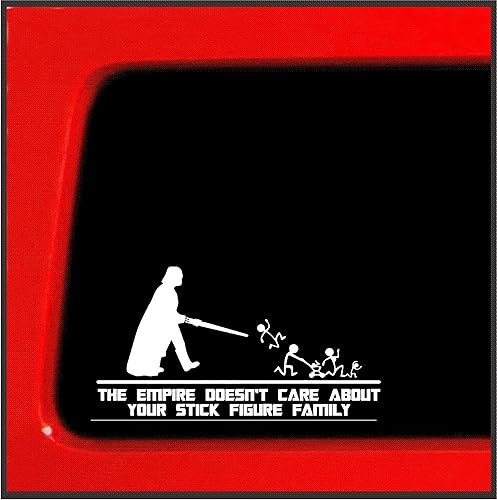 Miniatura 4 de AG-673 - Adhesivo adhesivo de vinilo con texto en inglés «The Empire Doesn't Care About Your Family» para automóvil, camión, pared, portátil, color