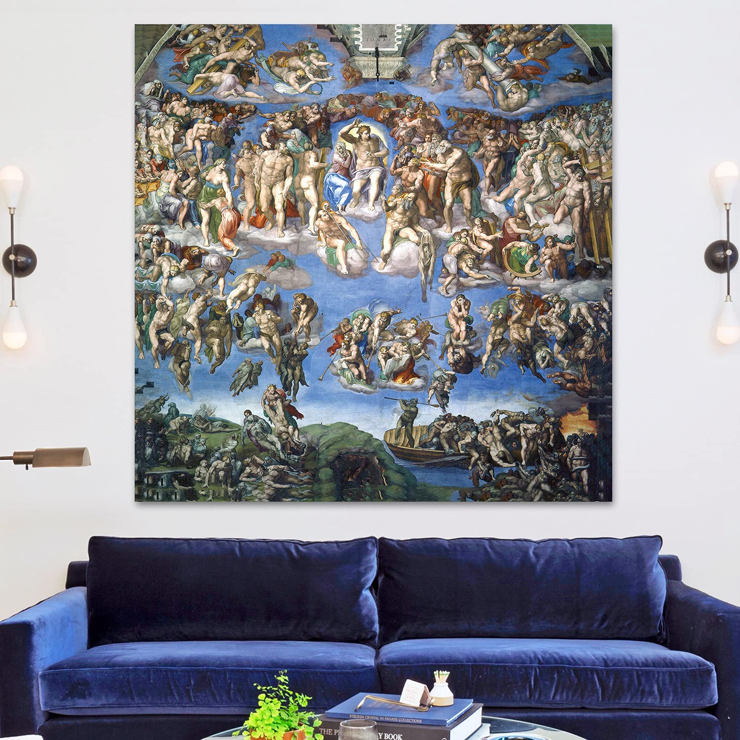 Giallobus - Quadro - Michelangelo - Giudizio universale - Vetro acrilico Plexi - 100x100 - Pronto da appendere - Quadri moderni per la casa