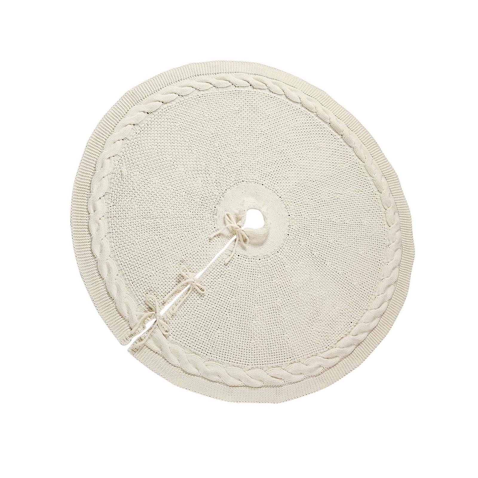 Christmas Tree Skirt Round Decorative Ornament for Living Room Doorway White 24inch|Home & Garden | Holiday & Seasonal Decor| Christmas & Winter |1 Knitted Christmas Tree Skirt