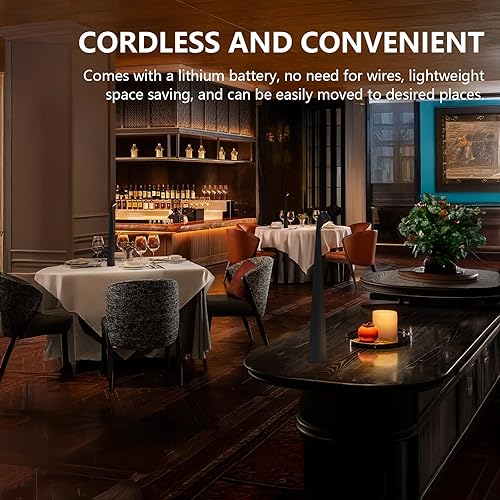 Miniatura 6 de Lámpara de mesa LED portátil de 3 niveles de brillo, batería recargable de hasta 48 horas de uso, luz nocturna para guardería, lámpara de mesita de