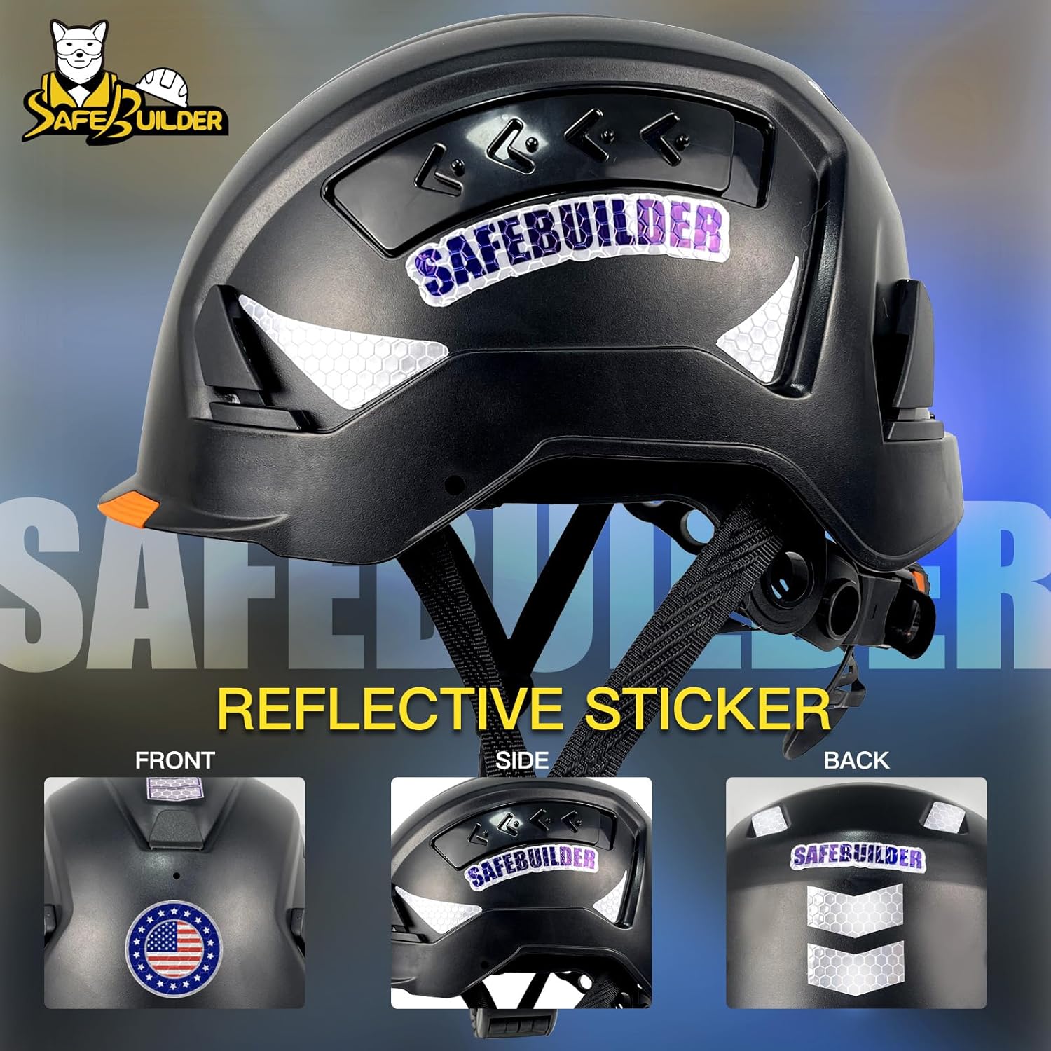 SAFEBUILDER CR99 Safety Hard Hats Industrial Work Safety Helmet Hard Hats Adjustable Vents Head Protection Construction Hardhats ANSI Type 1 Class C Approved